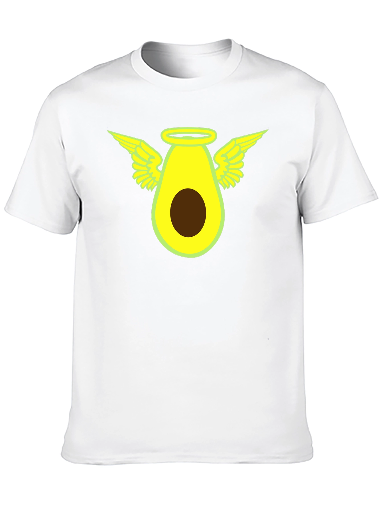 Angel Avocado Graphic Tee - Black Cotton T-Shirt