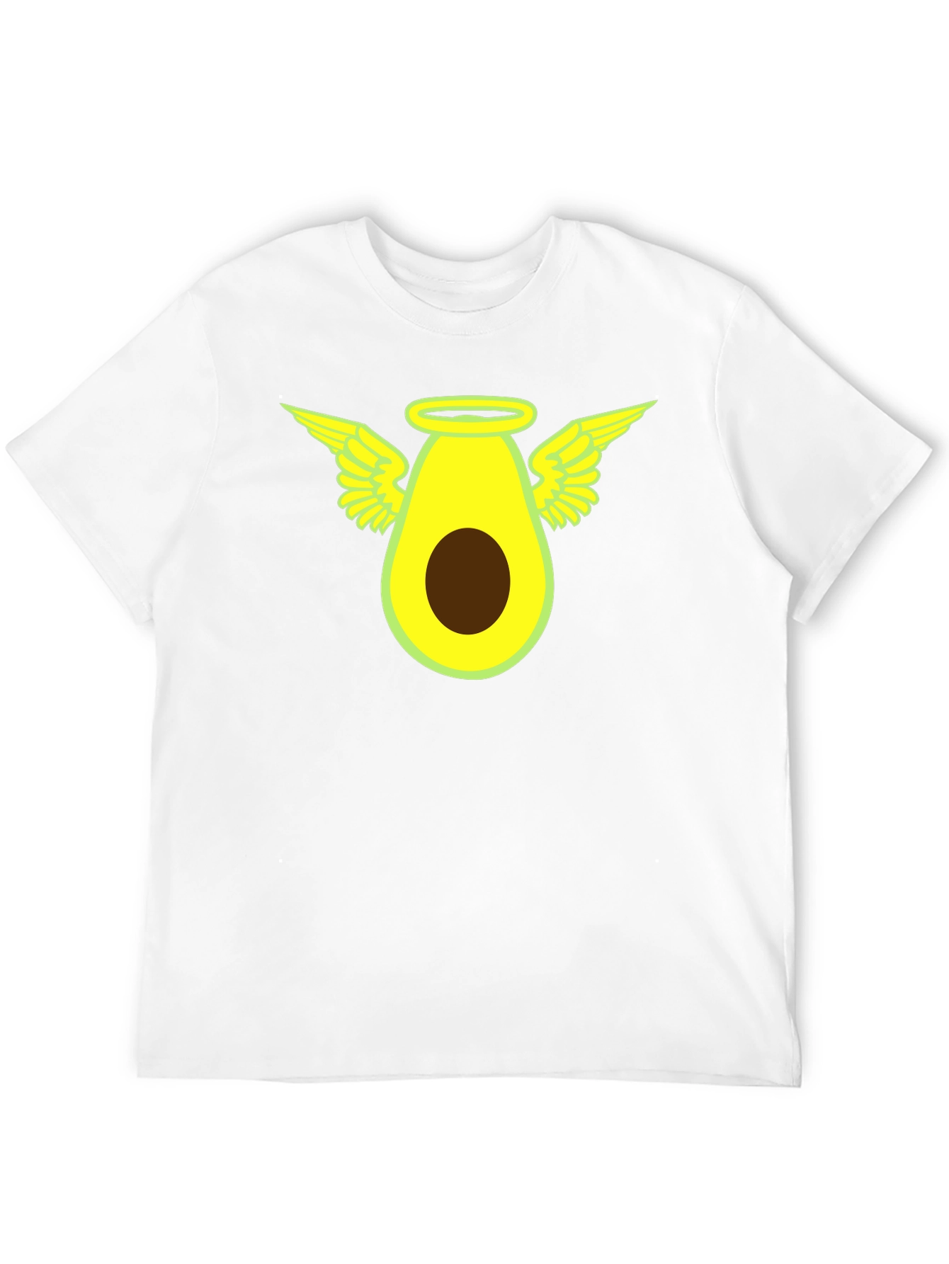 Angel Avocado Graphic Tee - Black Cotton T-Shirt