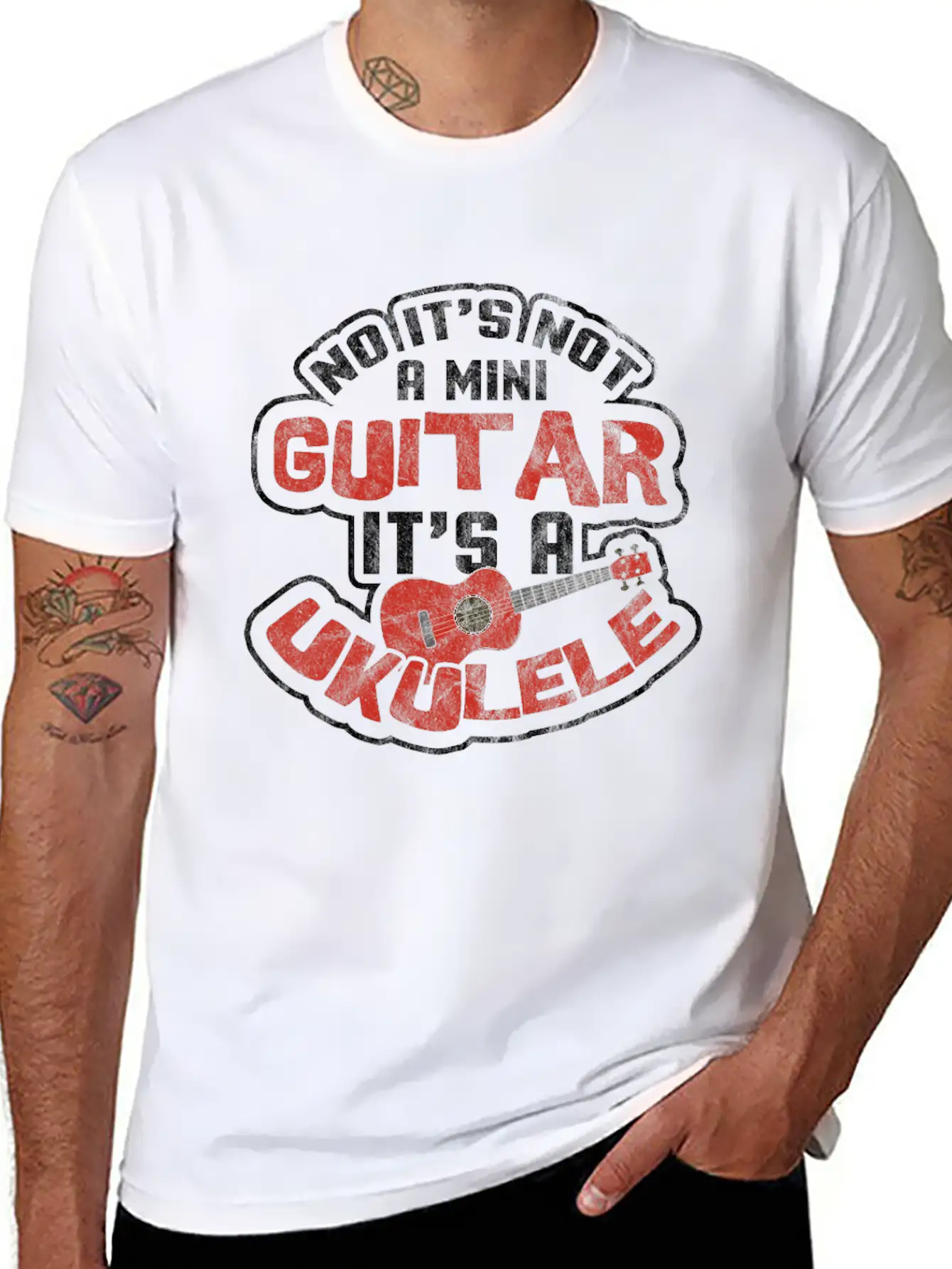 Ukulele Hawaii Classic Fit Graphic Tee For Daily Comfort – Unisex Cotton Shirt