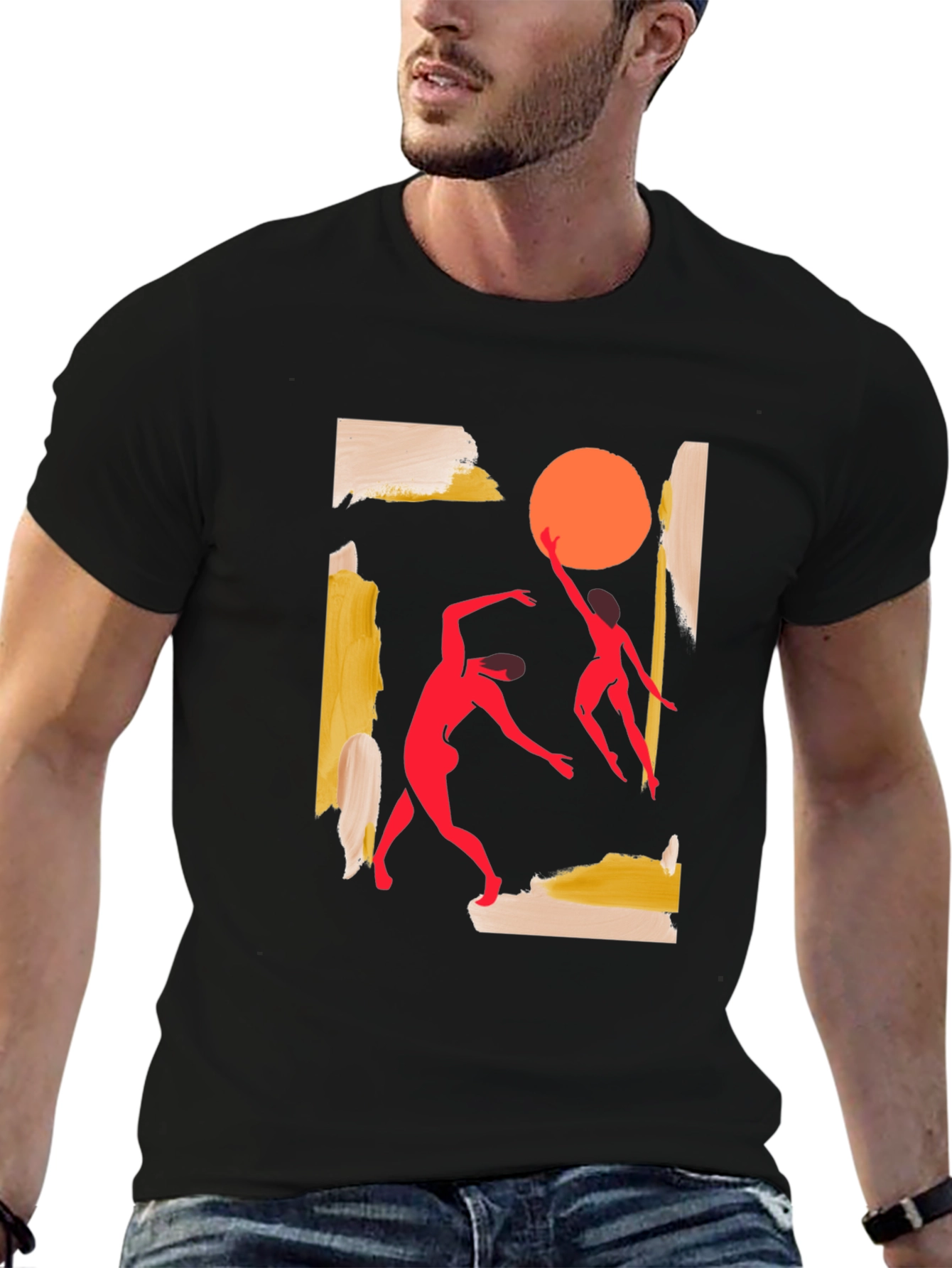 Abstract Dance T-Shirt - Black Cotton Tee