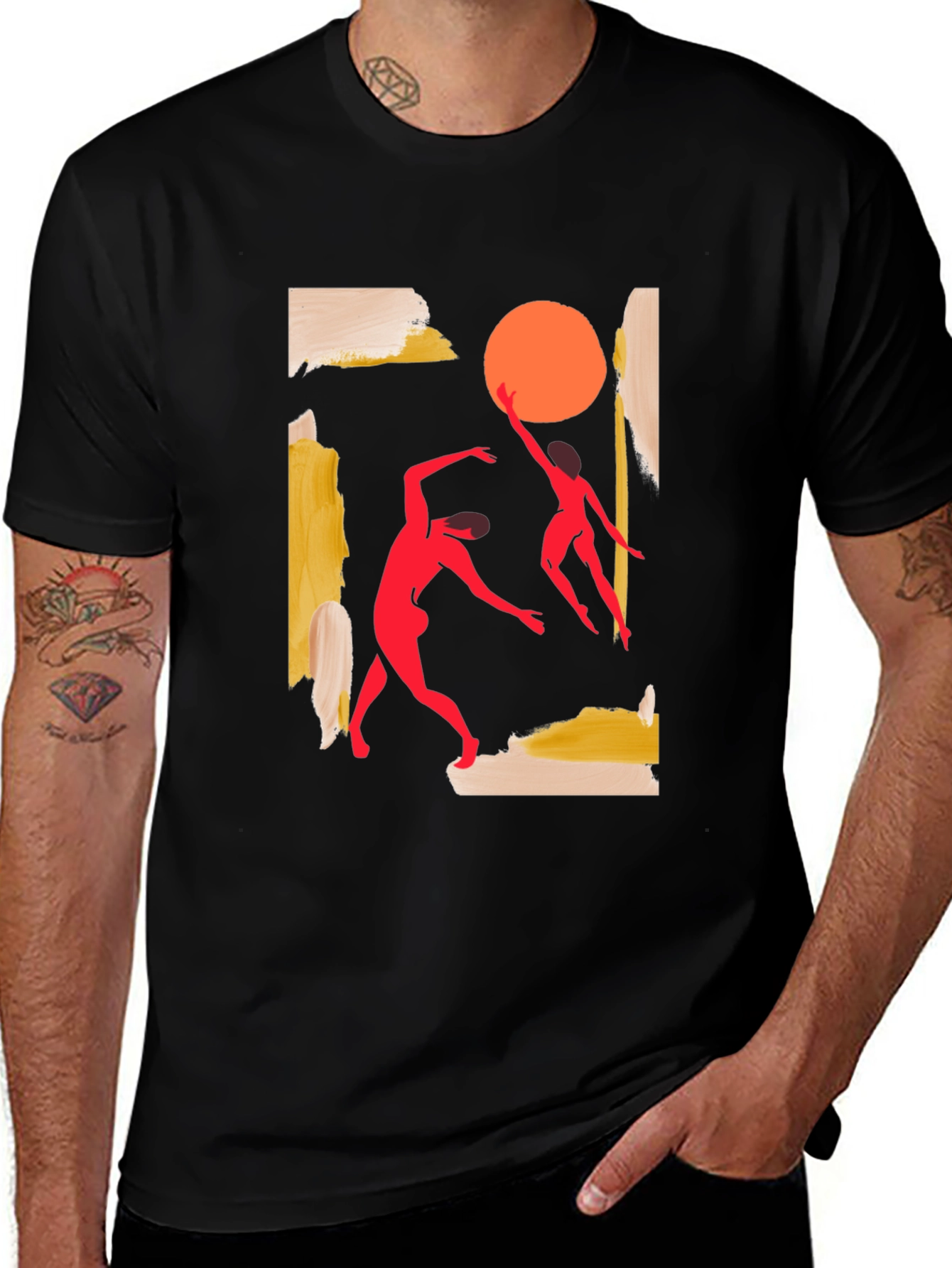 Abstract Dance T-Shirt - Black Cotton Tee