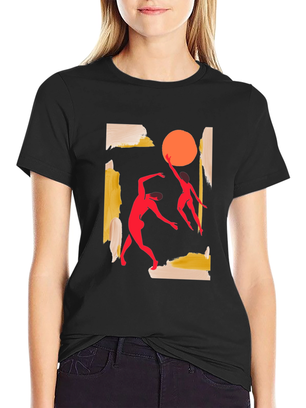 Abstract Dance T-Shirt - Black Cotton Tee