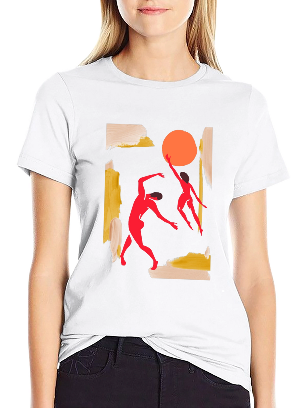 Abstract Dance T-Shirt - Black Cotton Tee