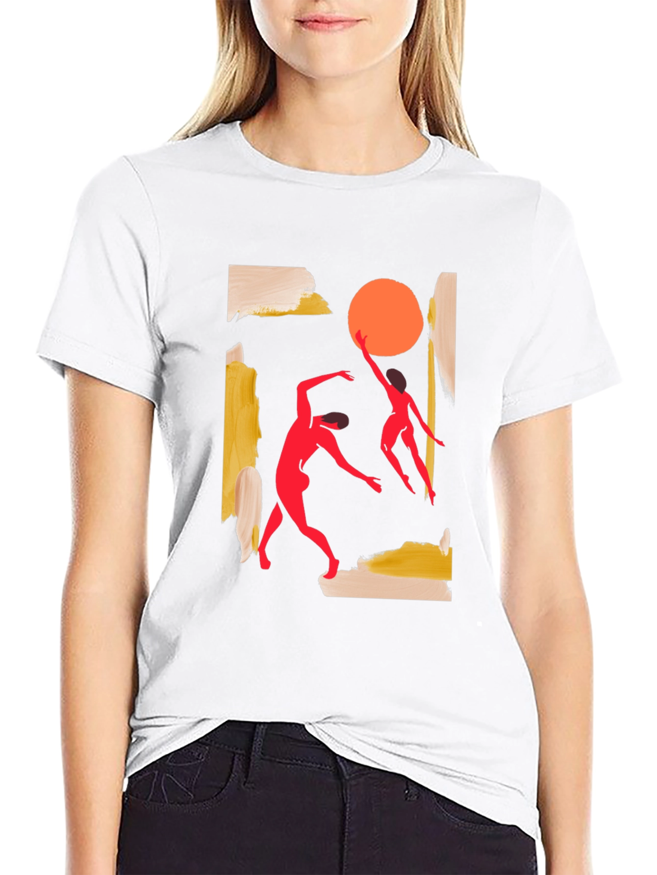 Abstract Dance T-Shirt - Black Cotton Tee