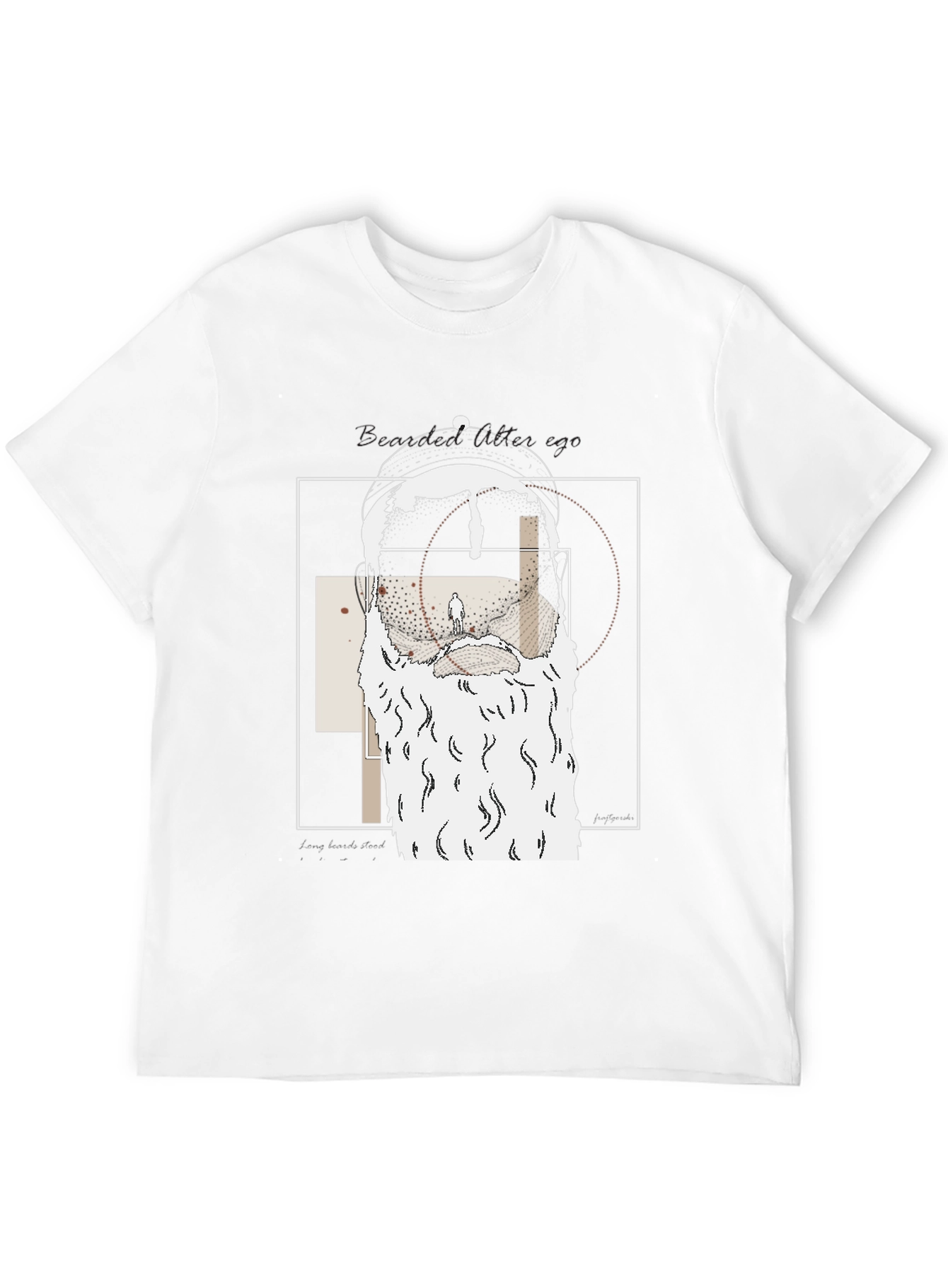 Abstract Bearded Man Graphic Tee - Black