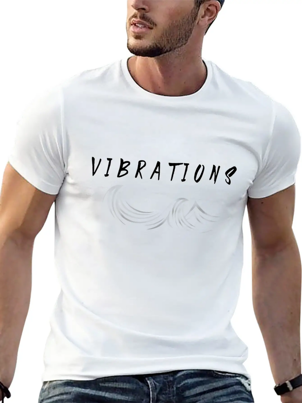 "Vibrations" Abstract Design. Stylish Everyday T-Shirt – Unisex Basic Cotton Tee