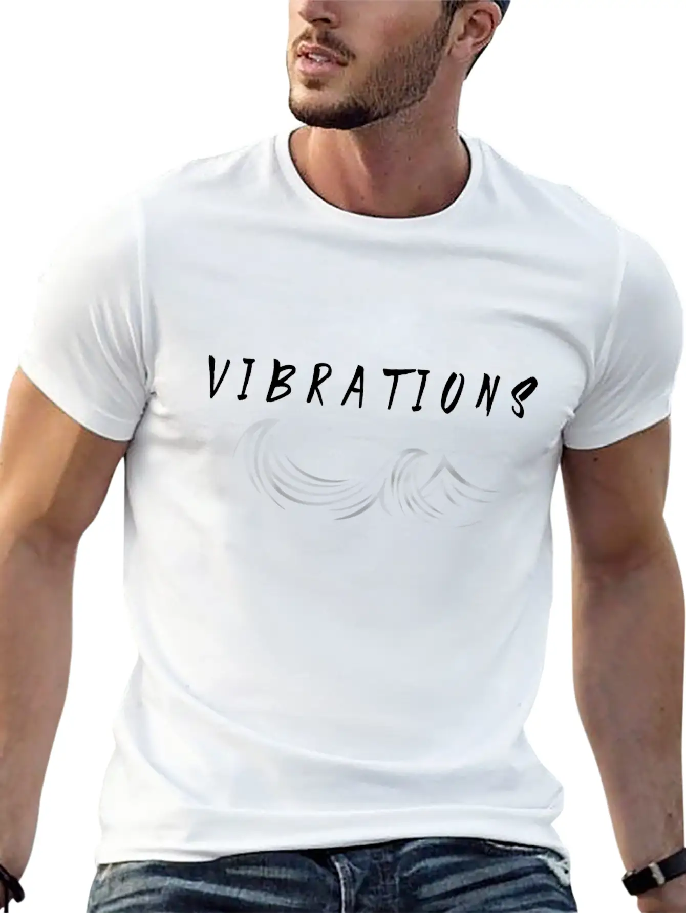 "Vibrations" Abstract Design. Stylish Everyday T-Shirt – Unisex Basic Cotton Tee