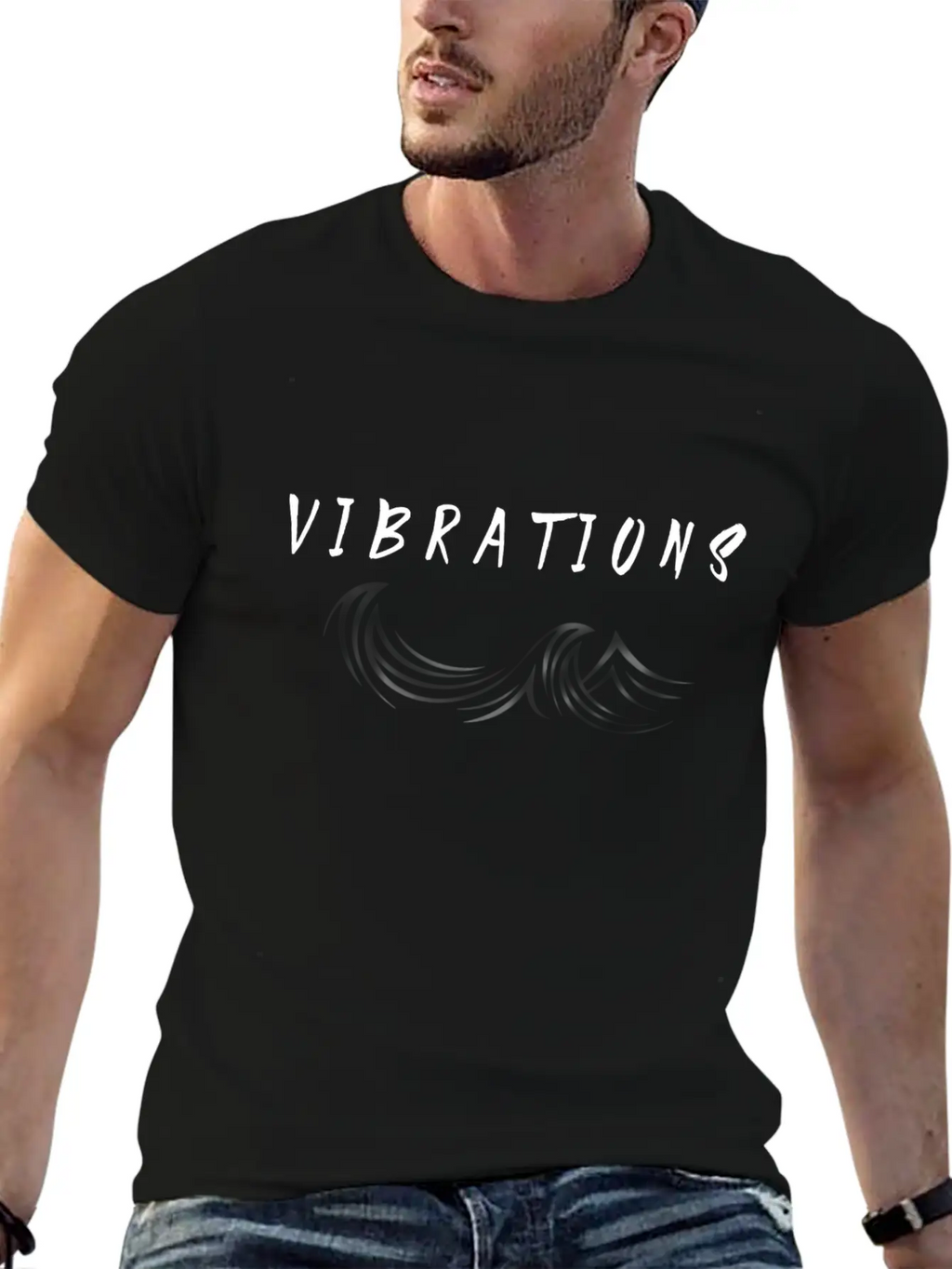 "Vibrations" Abstract Design. Stylish Everyday T-Shirt – Unisex Basic Cotton Tee
