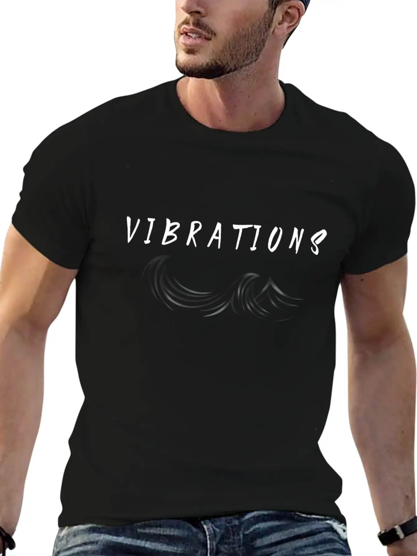"Vibrations" Abstract Design. Stylish Everyday T-Shirt – Unisex Basic Cotton Tee