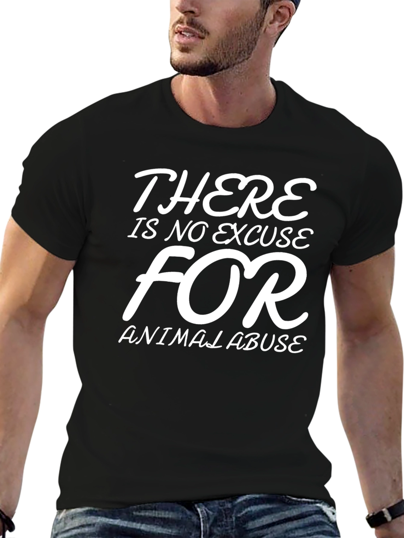 Animal Abuse Awareness Graphic Tee - Black