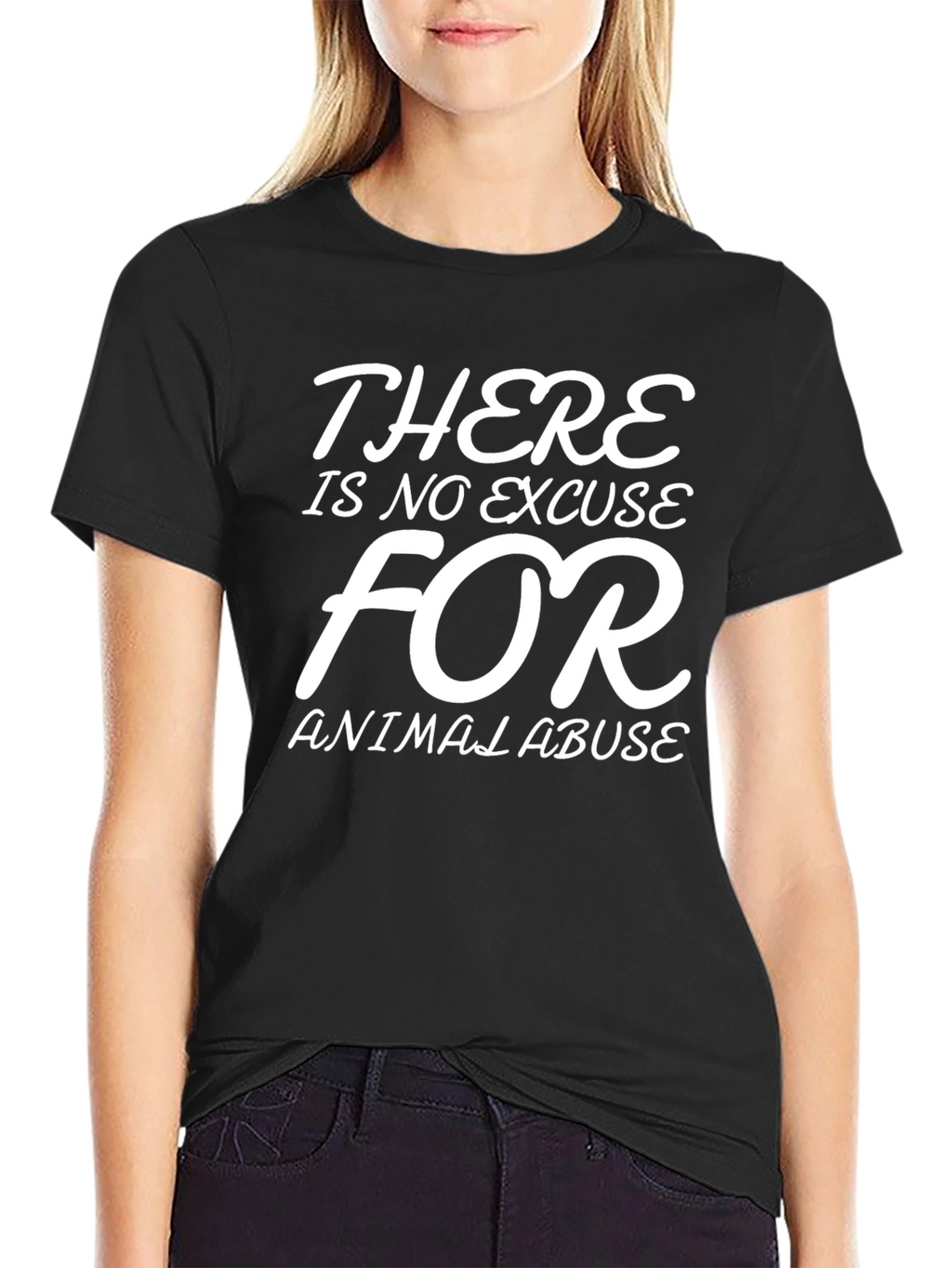 Animal Abuse Awareness Graphic Tee - Black