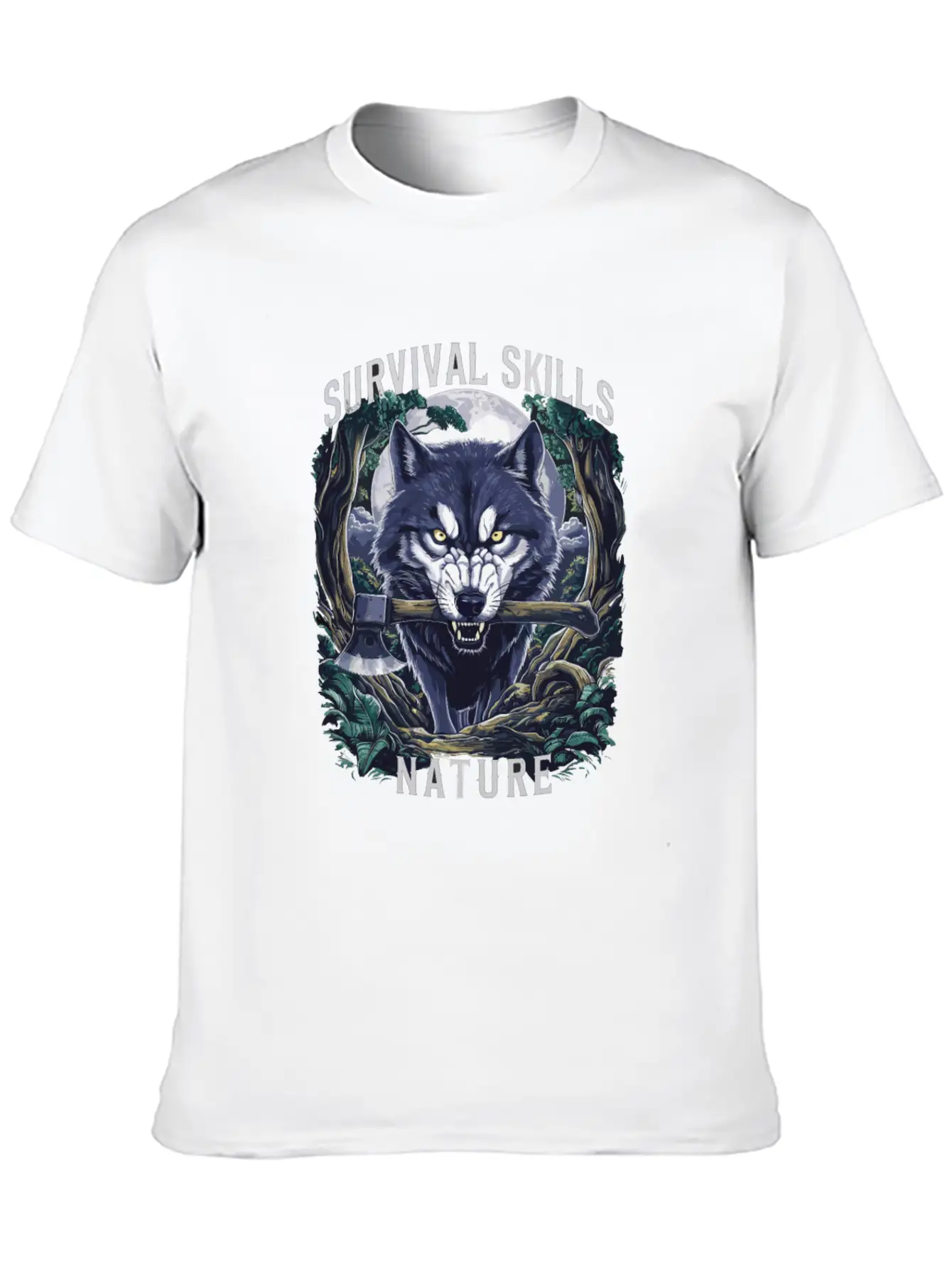 Wolf Survival Skills Nature Themed Classic Fit Graphic Tee For Daily Comfort – Unisex Cotton Shirt