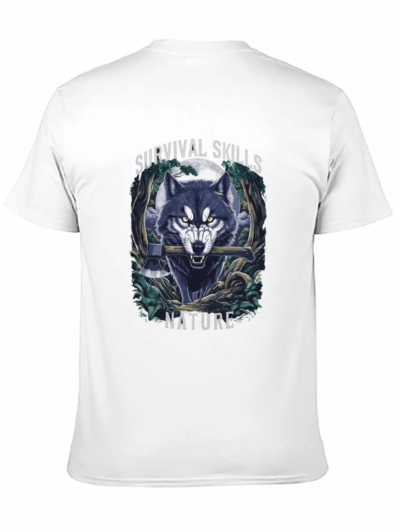 Wolf Survival Skills Nature Themed Classic Fit Graphic Tee For Daily Comfort – Unisex Cotton Shirt