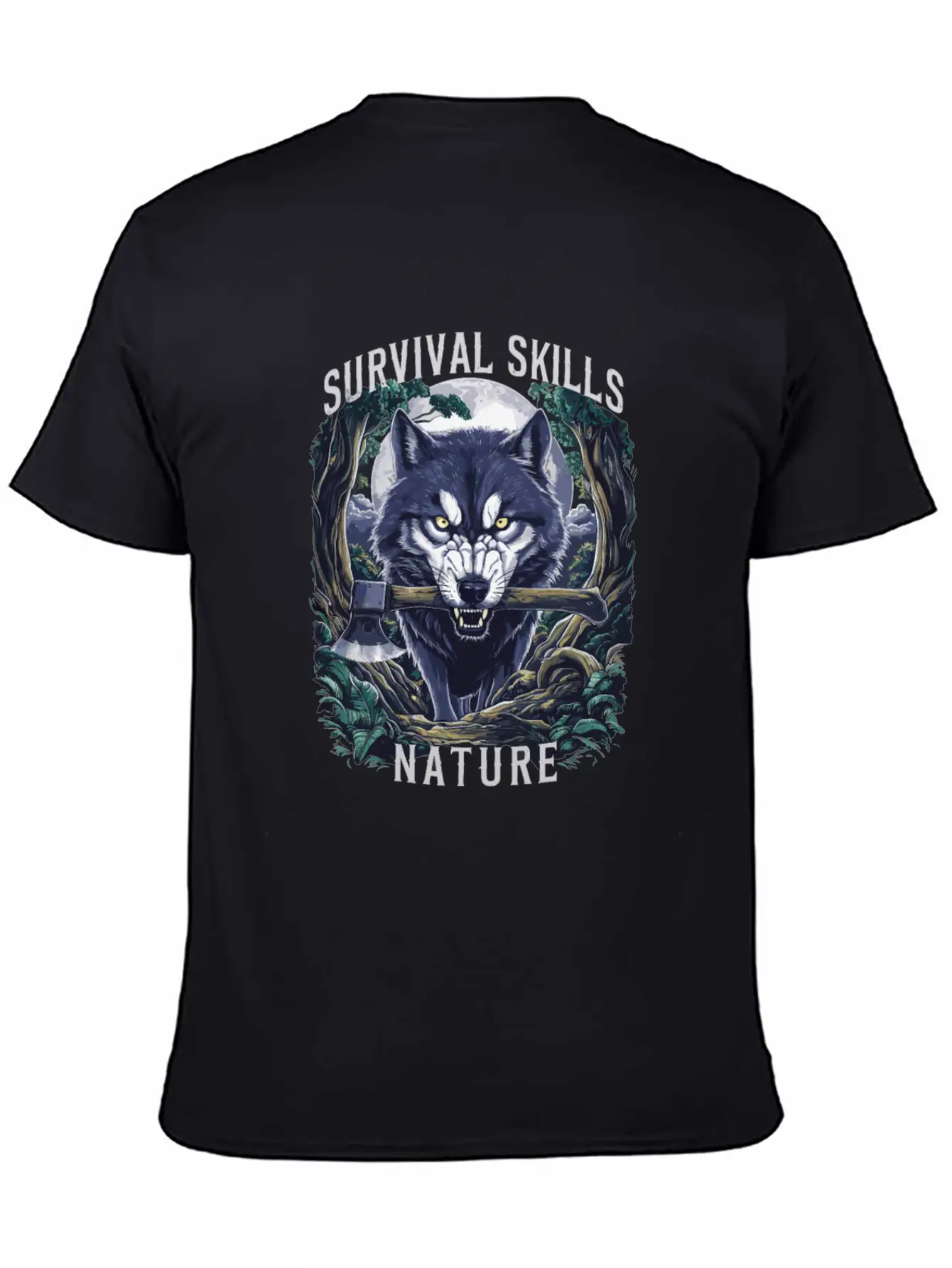 Wolf Survival Skills Nature Themed Classic Fit Graphic Tee For Daily Comfort – Unisex Cotton Shirt