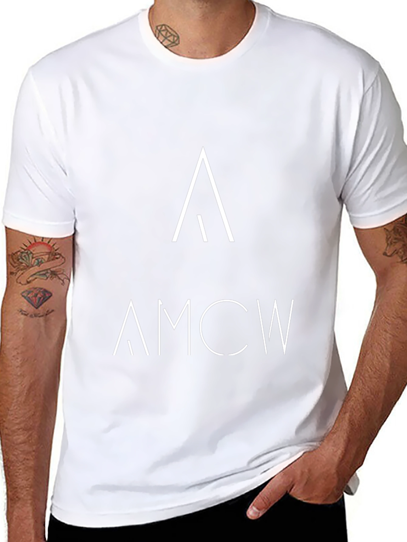 AMCW Graphic Tee - Modern Minimalist Black T-Shirt