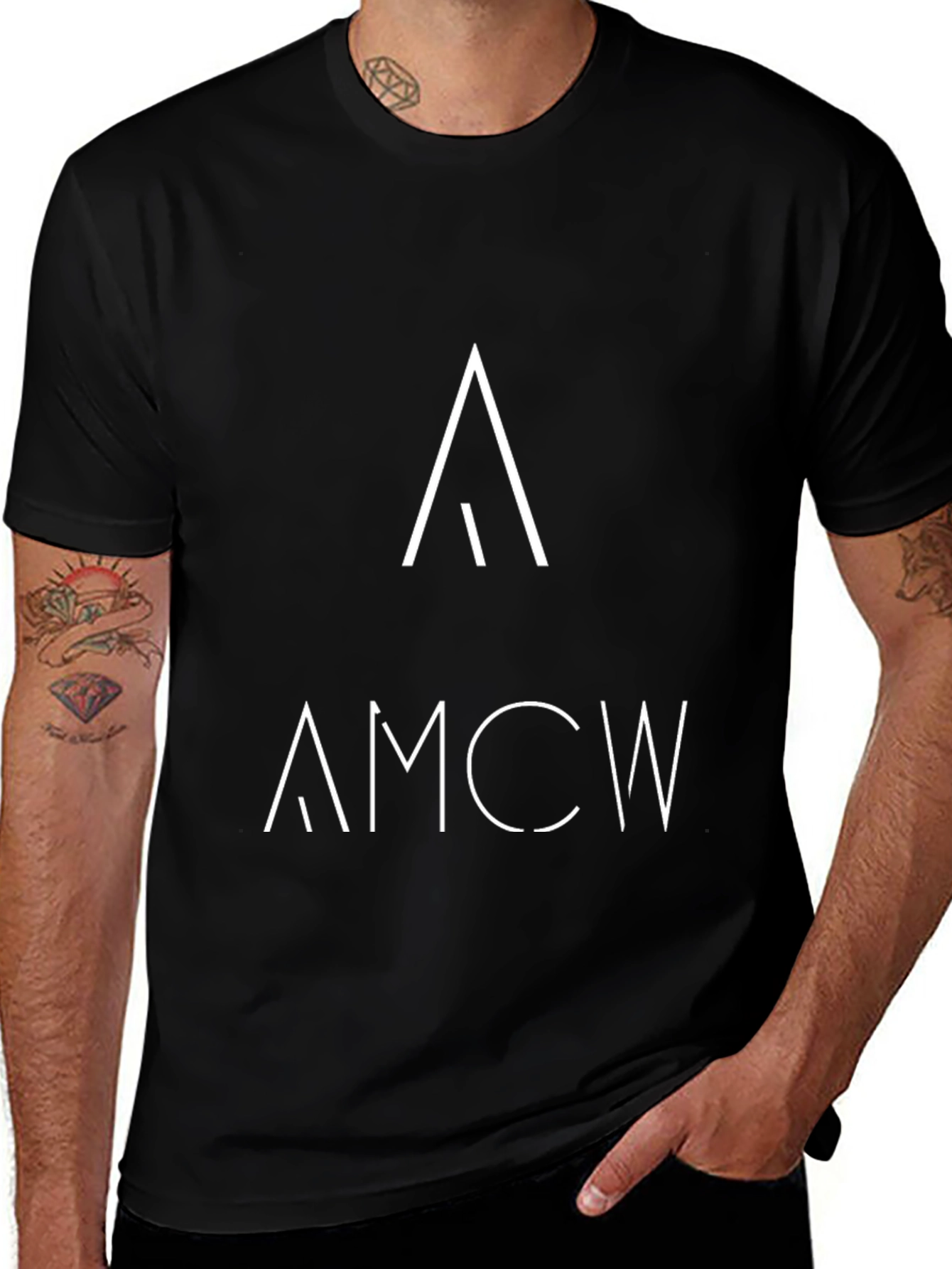 AMCW Graphic Tee - Modern Minimalist Black T-Shirt