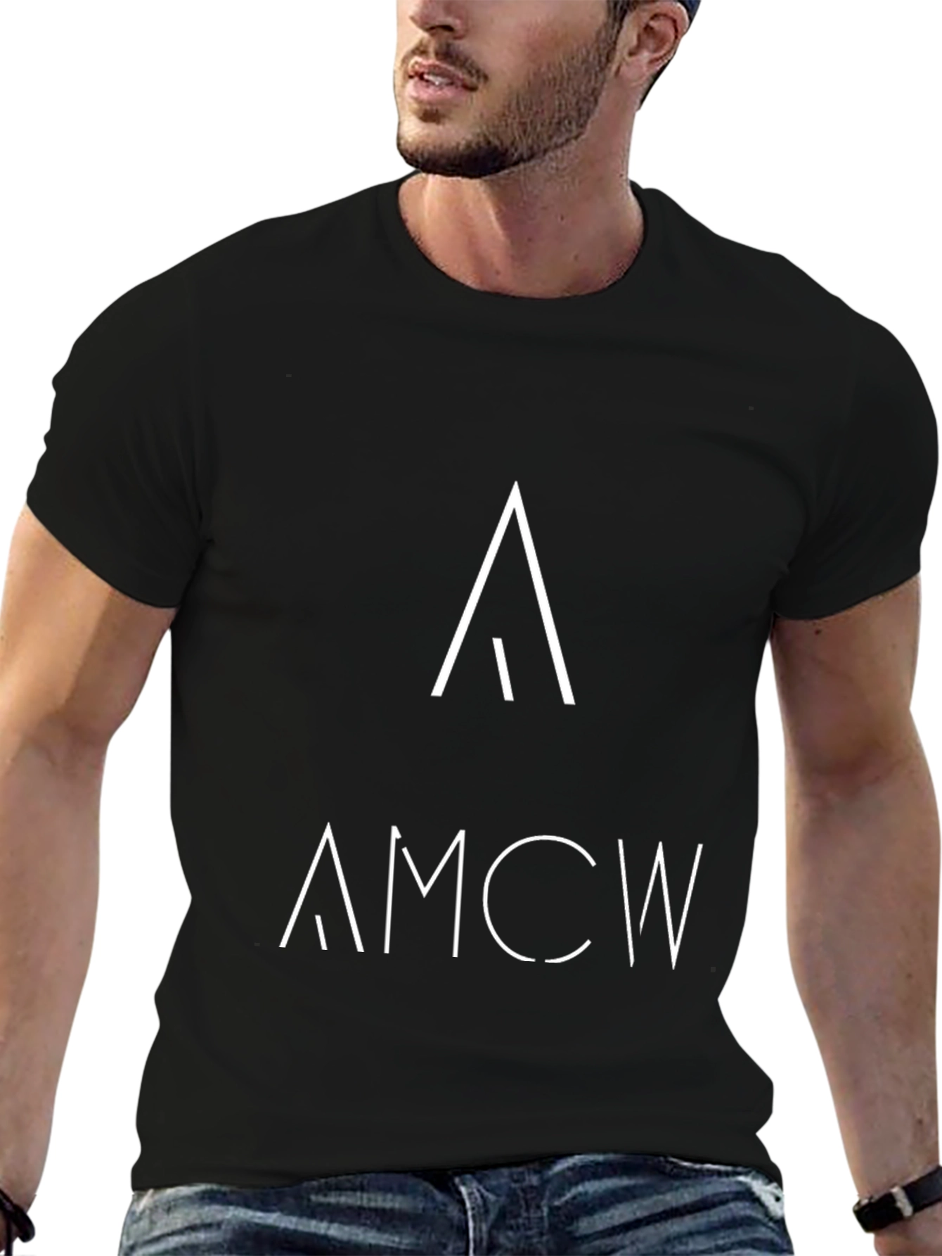 AMCW Graphic Tee - Modern Minimalist Black T-Shirt