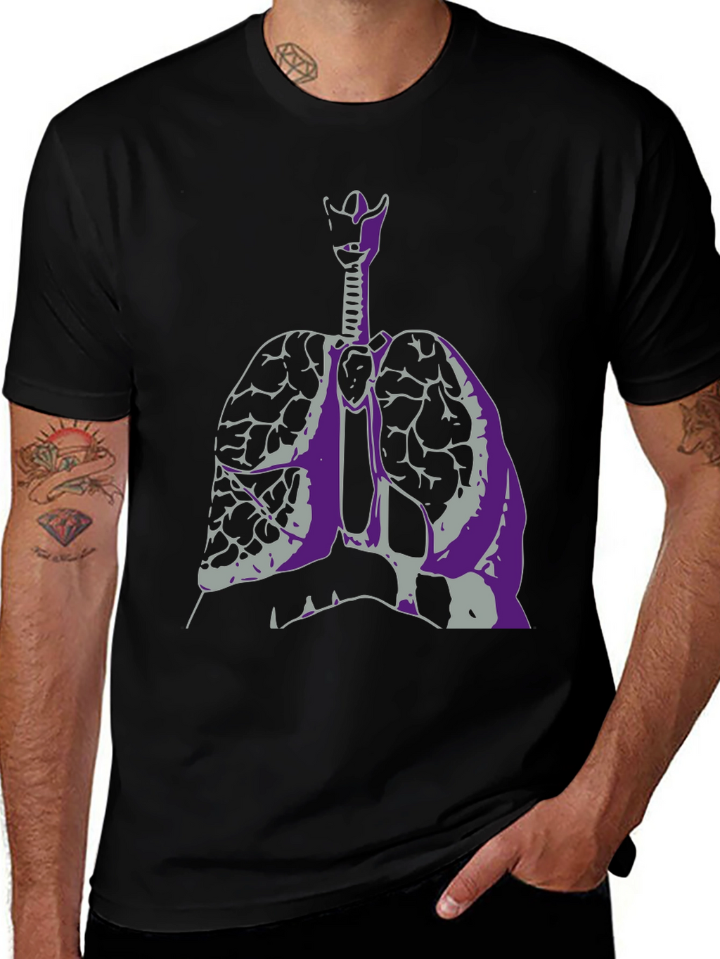 Anatomical Lungs Graphic Tee - Unique Design