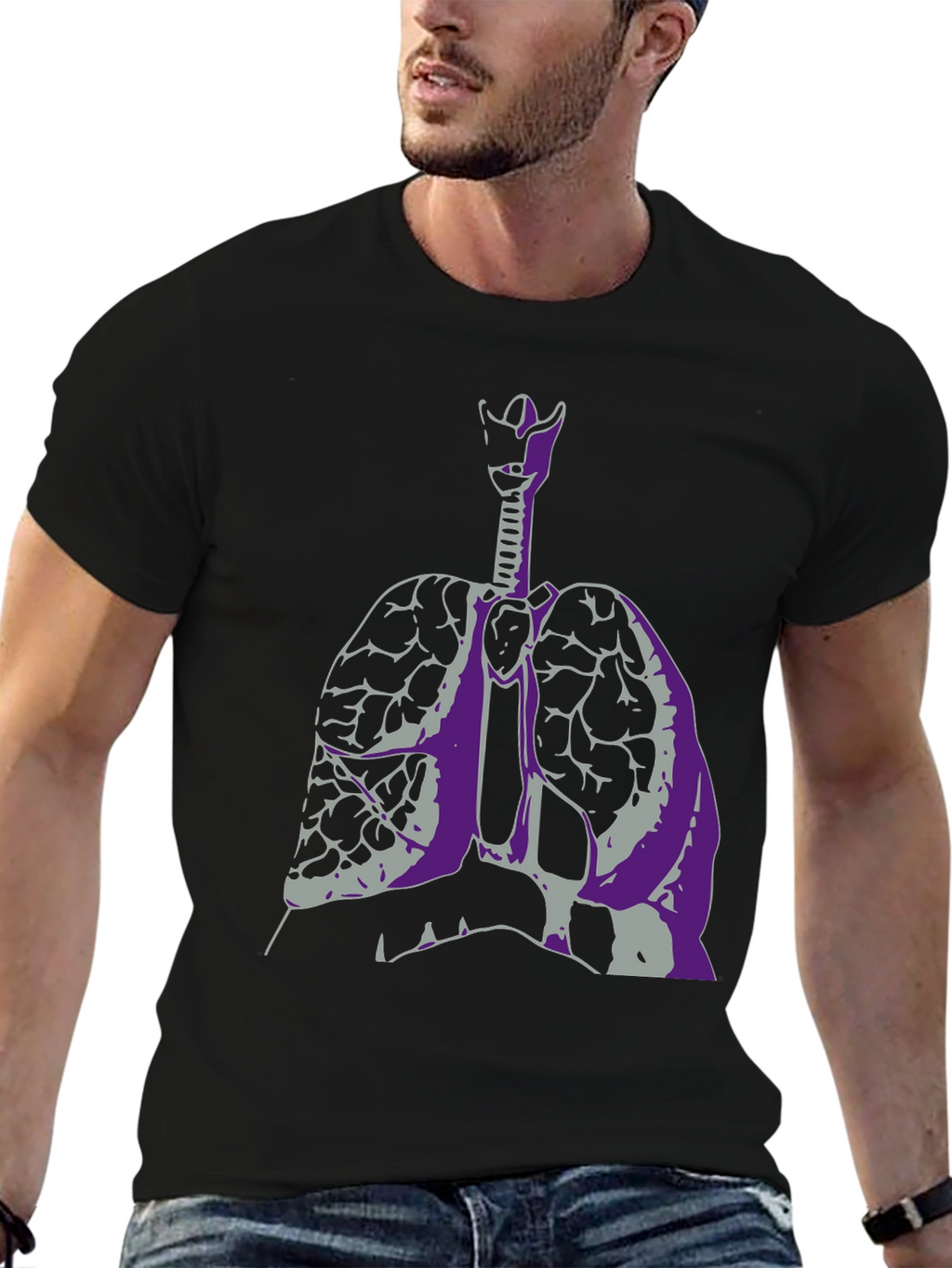 Anatomical Lungs Graphic Tee - Unique Design