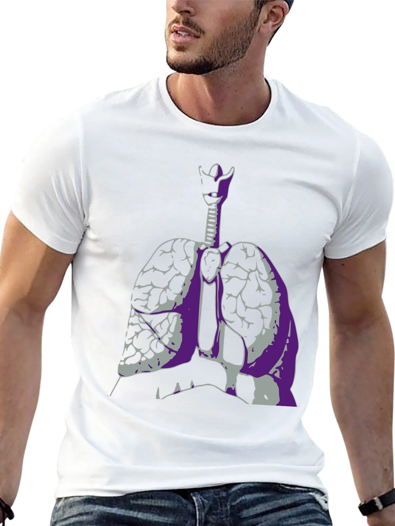 Anatomical Lungs Graphic Tee - Unique Design