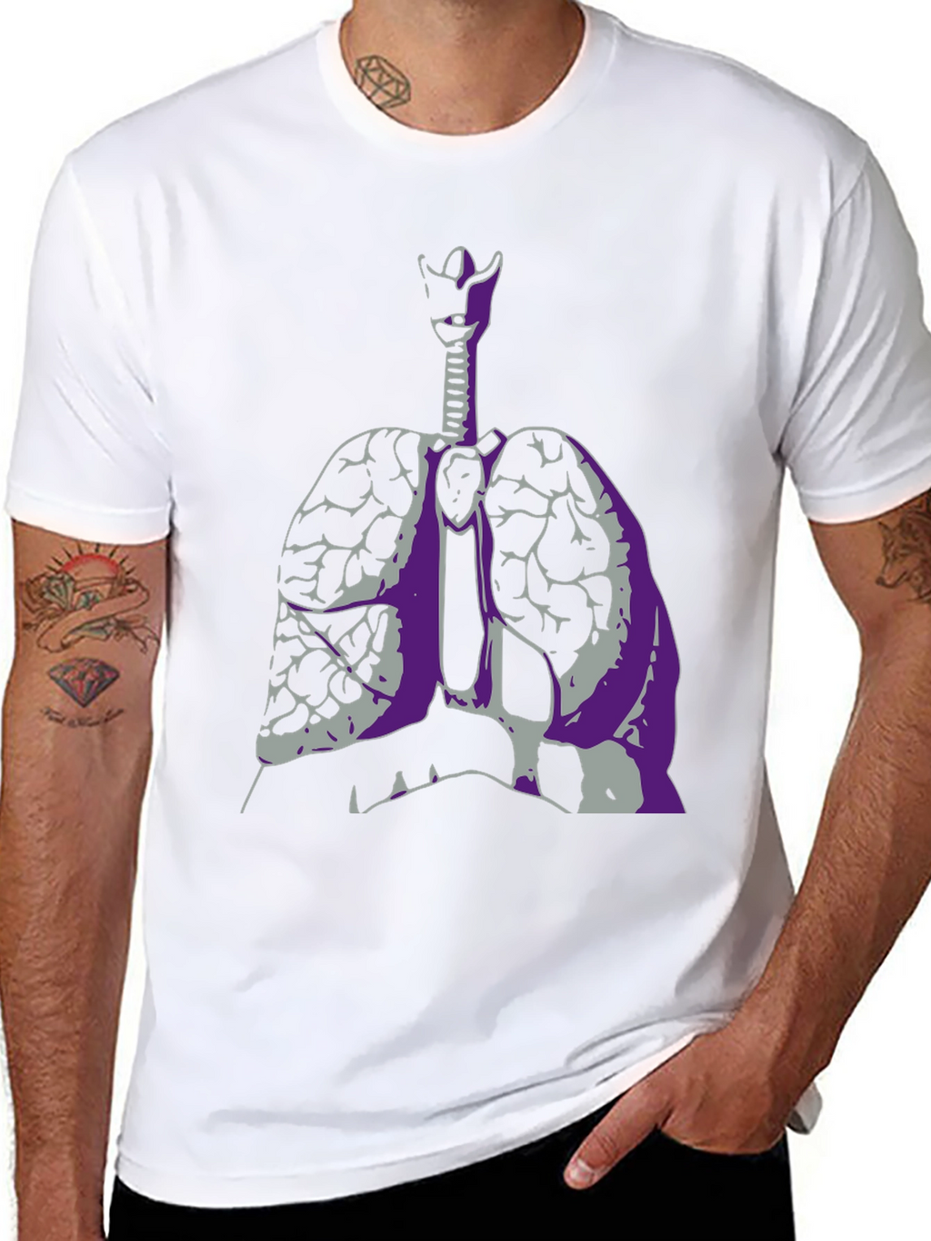 Anatomical Lungs Graphic Tee - Unique Design