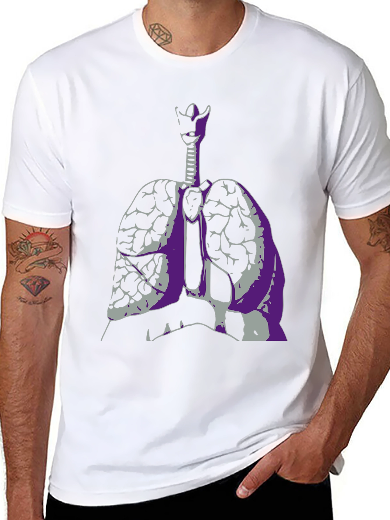 Anatomical Lungs Graphic Tee - Unique Design