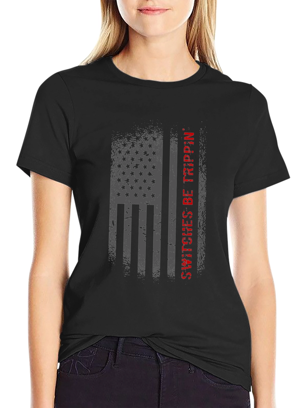 American Flag Switches Be Trippin Graphic Tee
