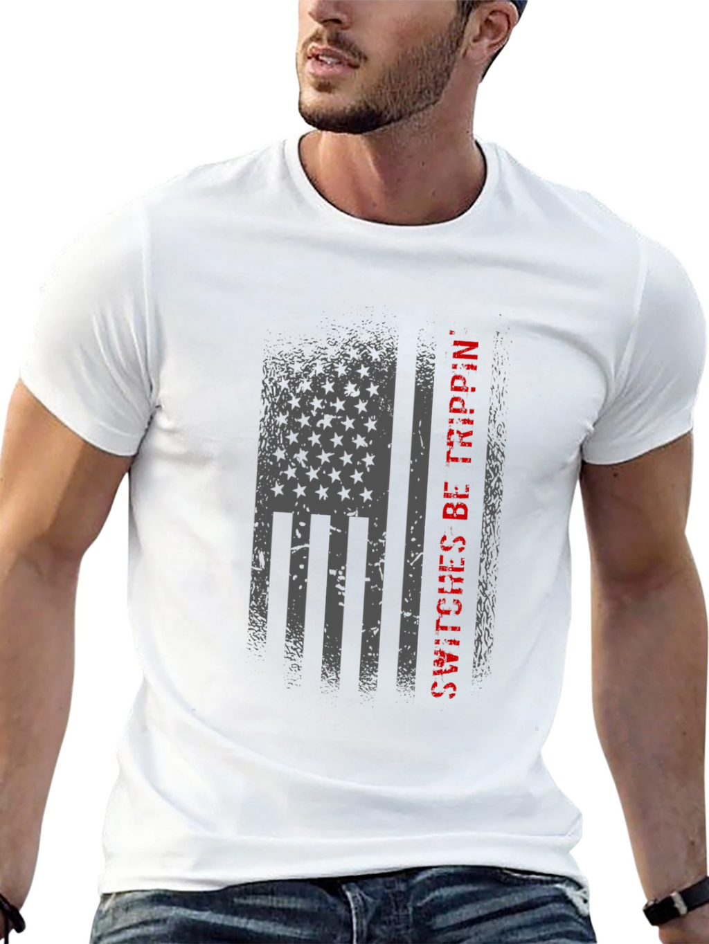 American Flag Switches Be Trippin Graphic Tee