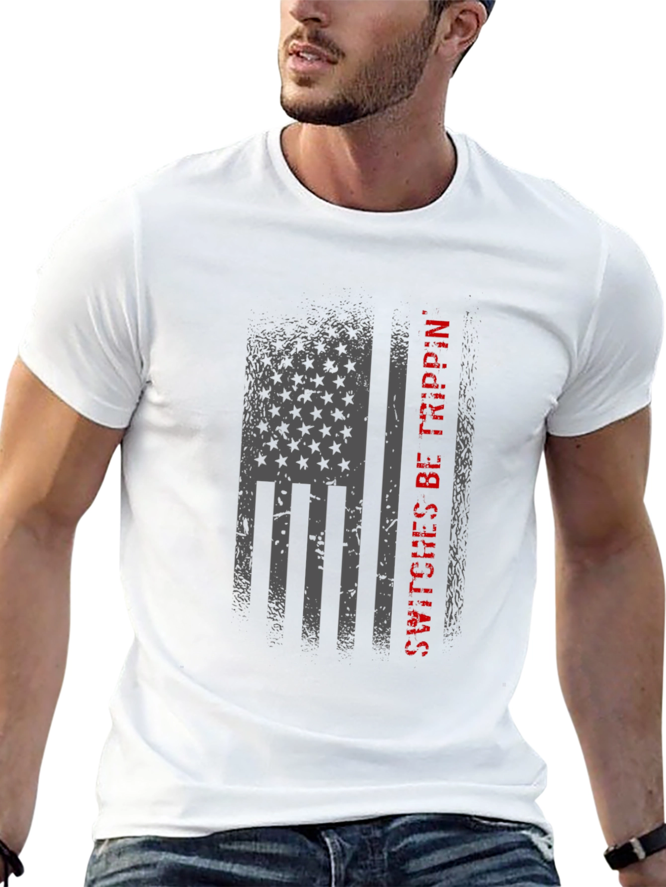 American Flag Switches Be Trippin Graphic Tee