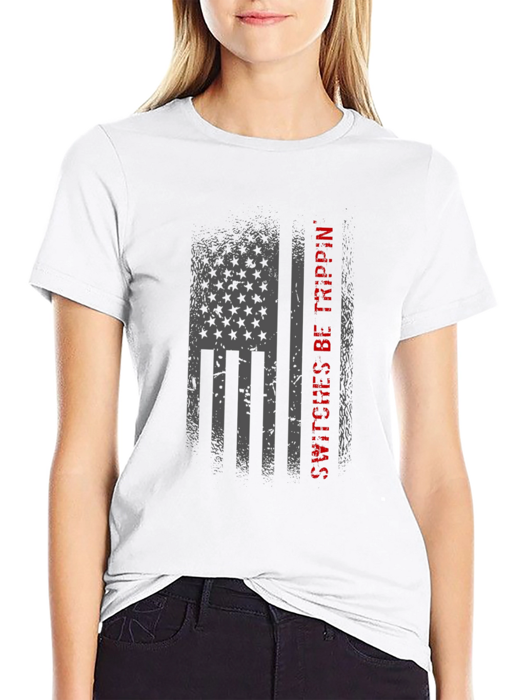 American Flag Switches Be Trippin Graphic Tee