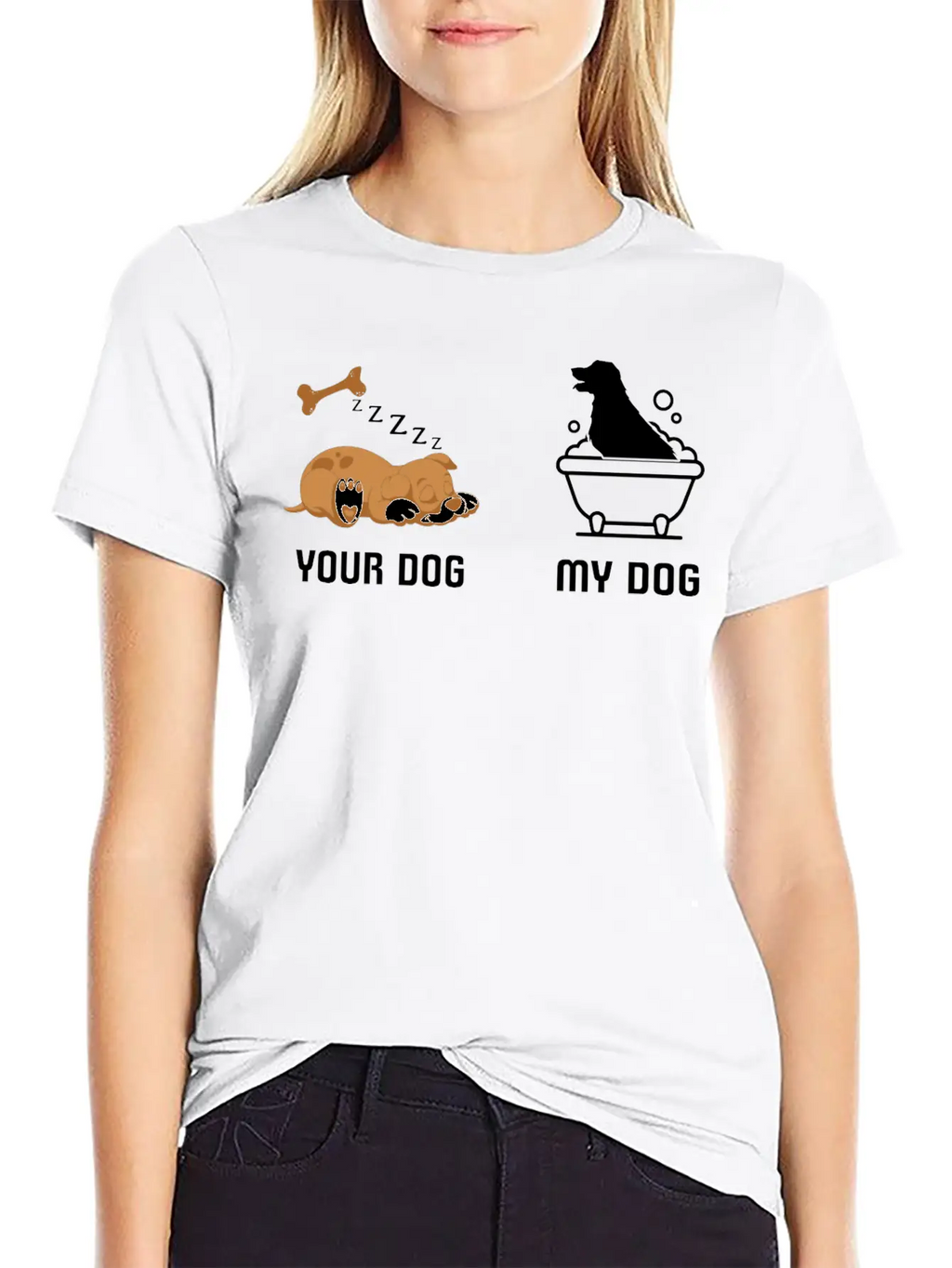 Your Dog My Dog Bath Dog Funny Tshirt Classic Fit Graphic Tee For Daily Comfort