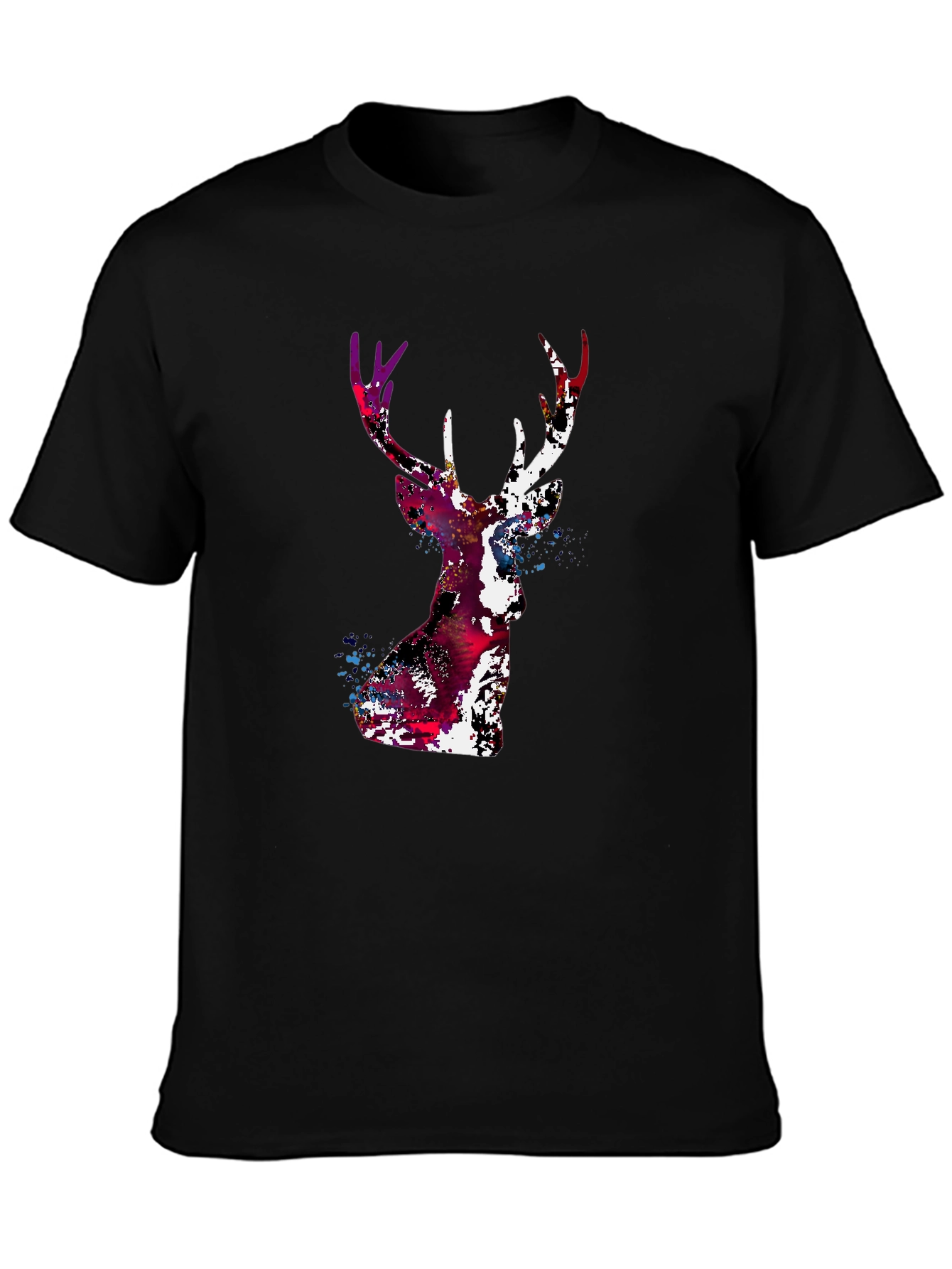 Abstract Deer Head Graphic Print T-Shirt