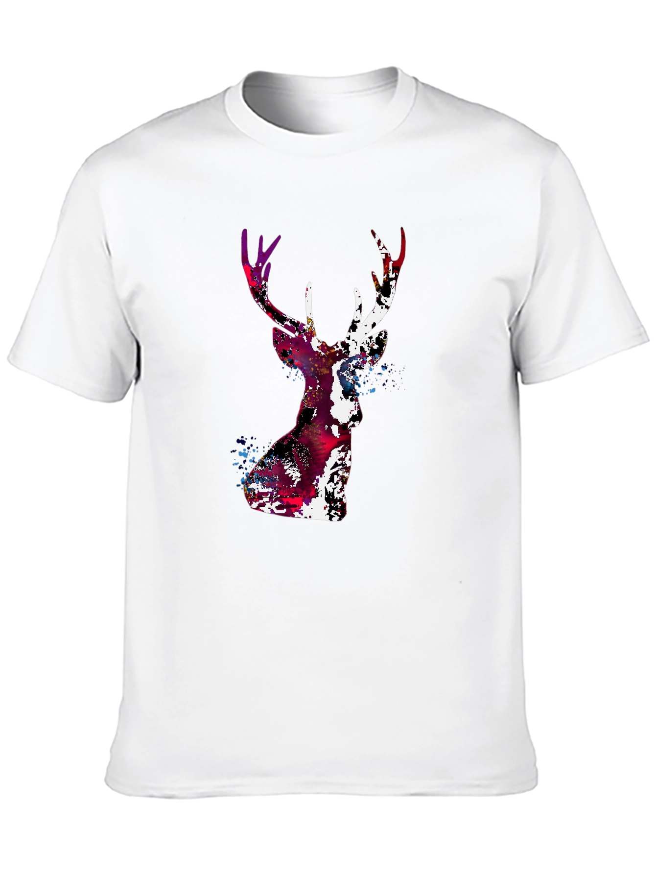 Abstract Deer Head Graphic Print T-Shirt