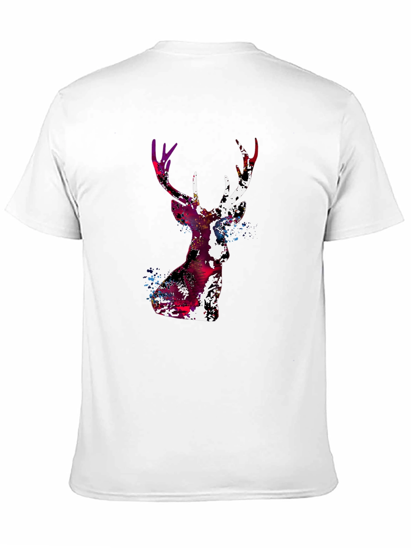 Abstract Deer Head Graphic Print T-Shirt