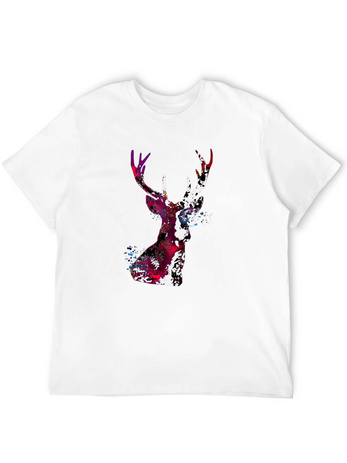Abstract Deer Head Graphic Print T-Shirt