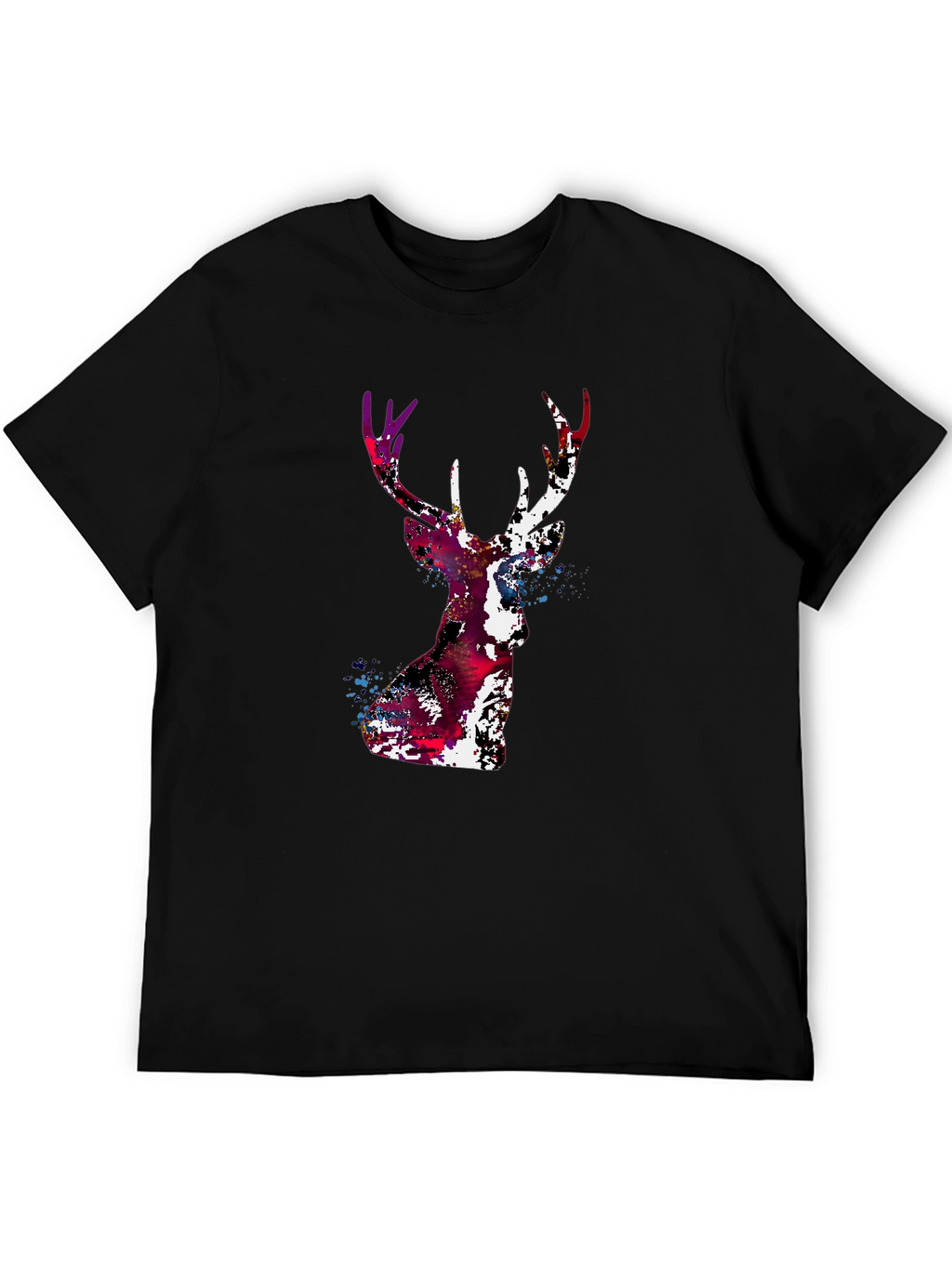 Abstract Deer Head Graphic Print T-Shirt