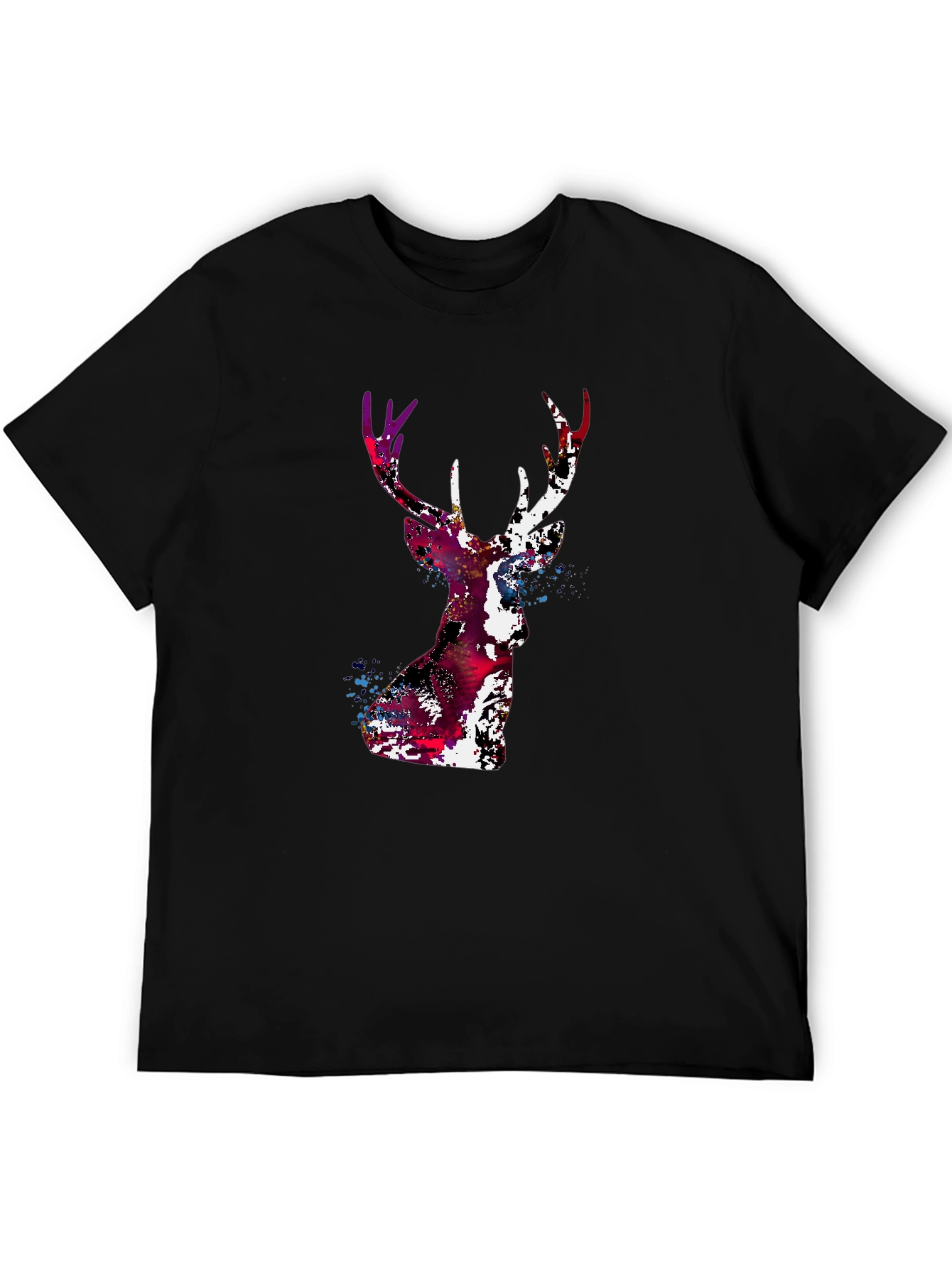 Abstract Deer Head Graphic Print T-Shirt