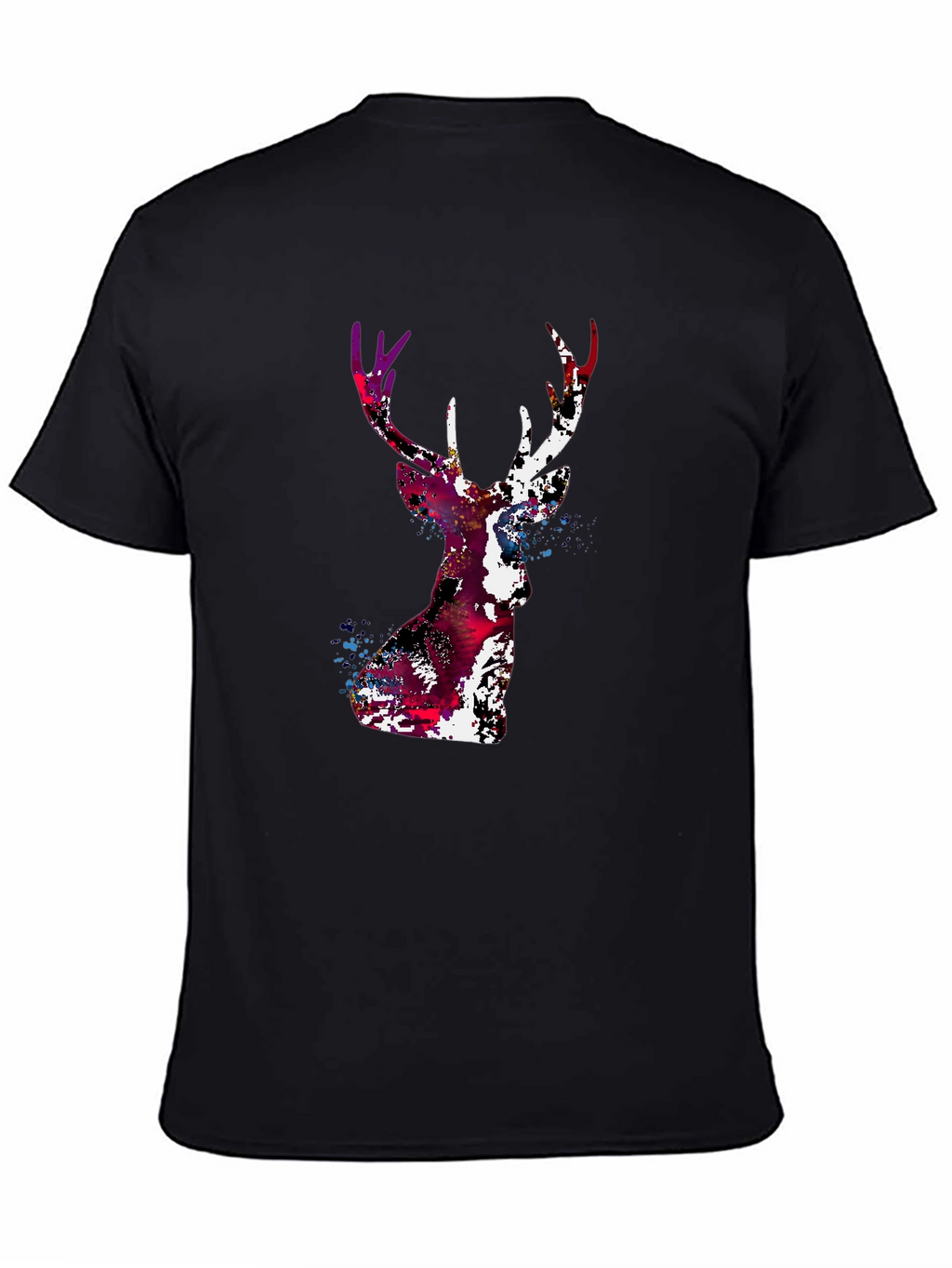 Abstract Deer Head Graphic Print T-Shirt