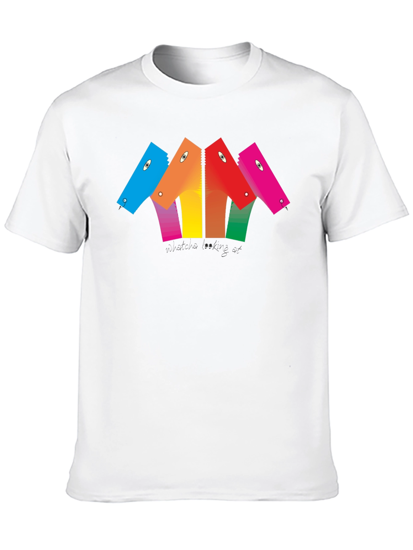 Abstract Colorful Heads Graphic T-Shirt - Unisex Black Tee