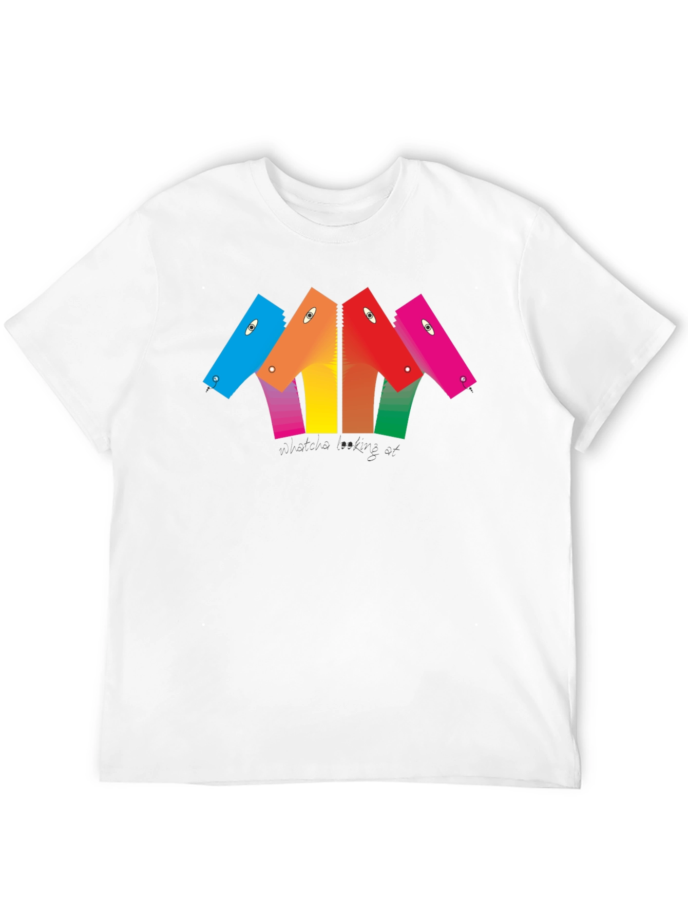 Abstract Colorful Heads Graphic T-Shirt - Unisex Black Tee