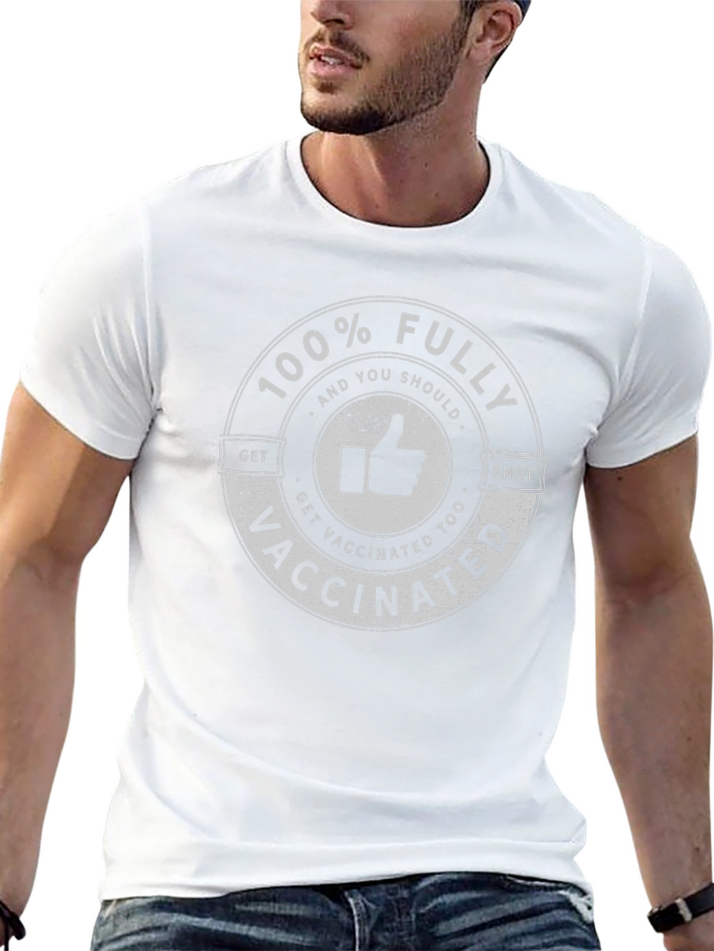 100% Fully Vaccinated Black T-Shirt