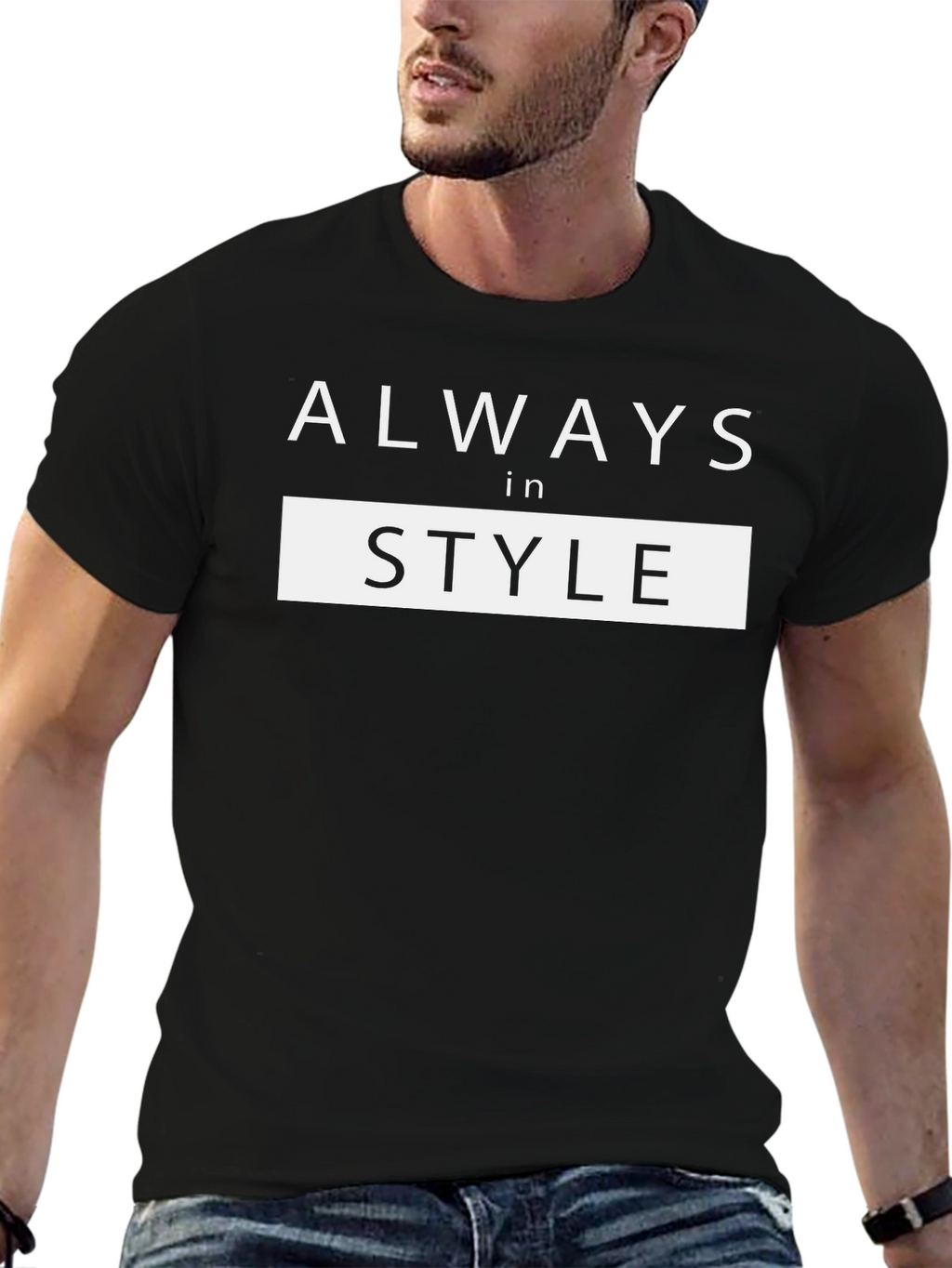 Always in Style Black Graphic Tee