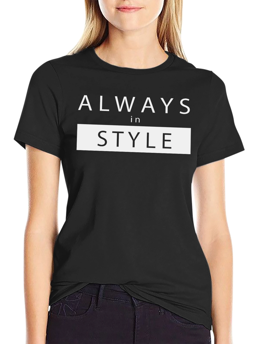Always in Style Black Graphic Tee