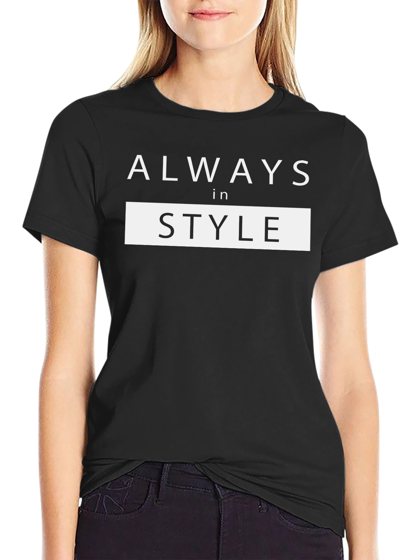 Always in Style Black Graphic Tee