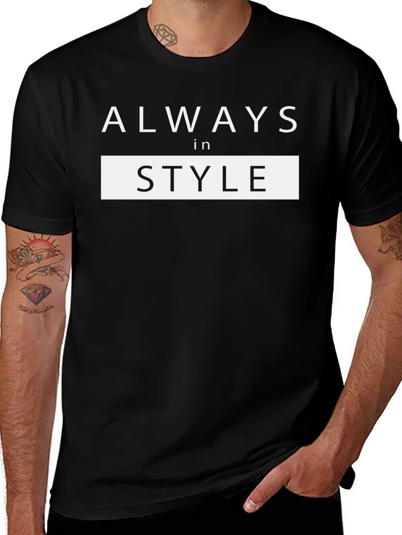Always in Style Black Graphic Tee