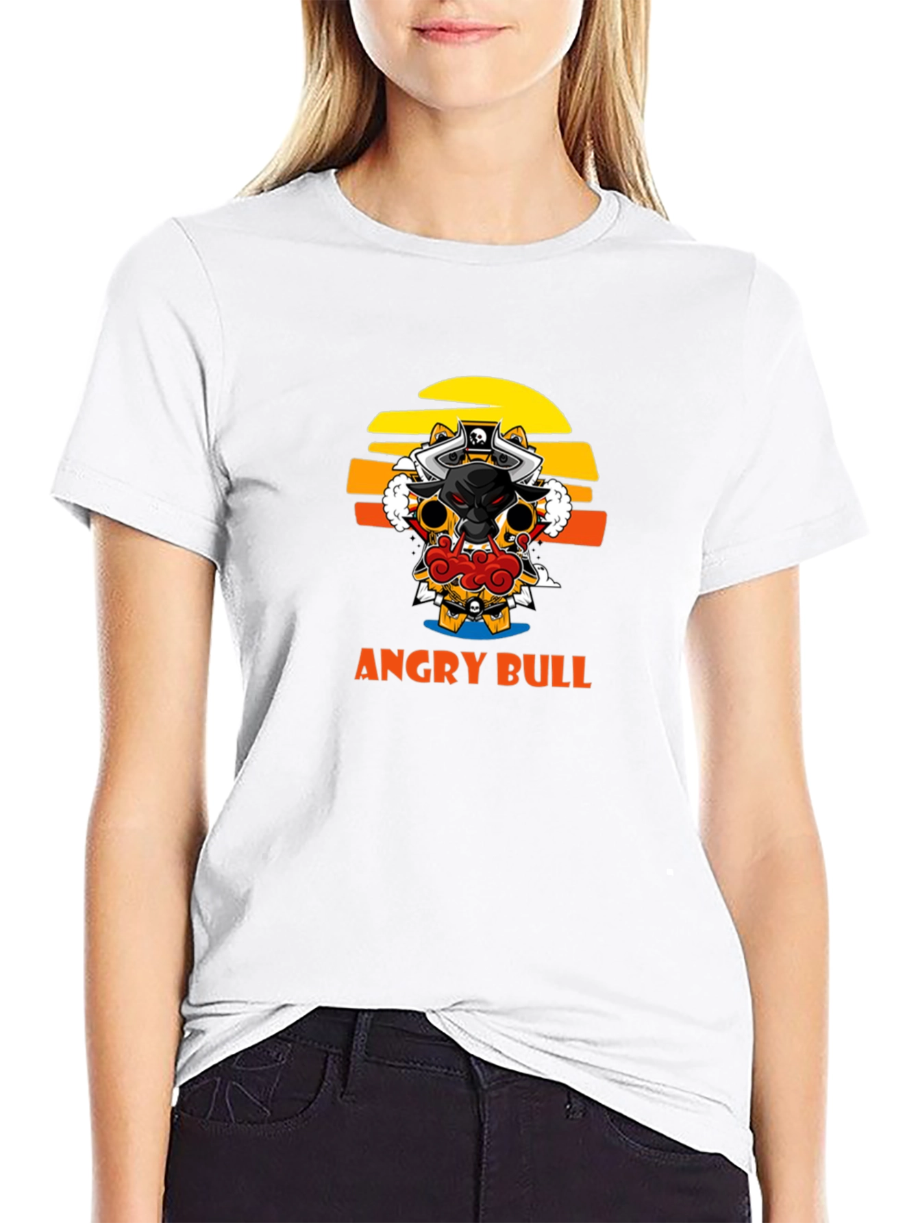 Angry Bull Graphic Tee - Black Cotton T-Shirt