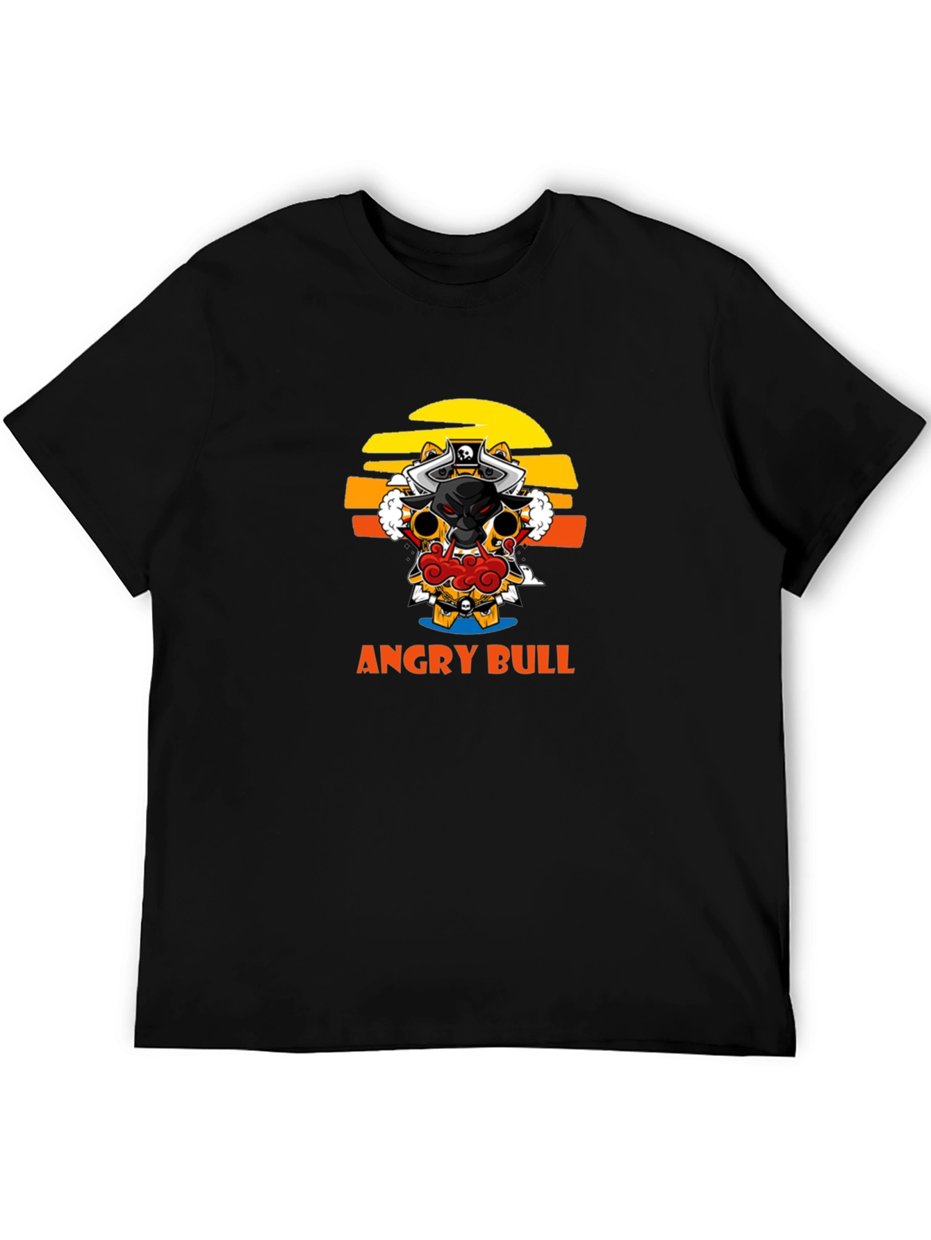 Angry Bull Graphic Tee - Black Cotton T-Shirt