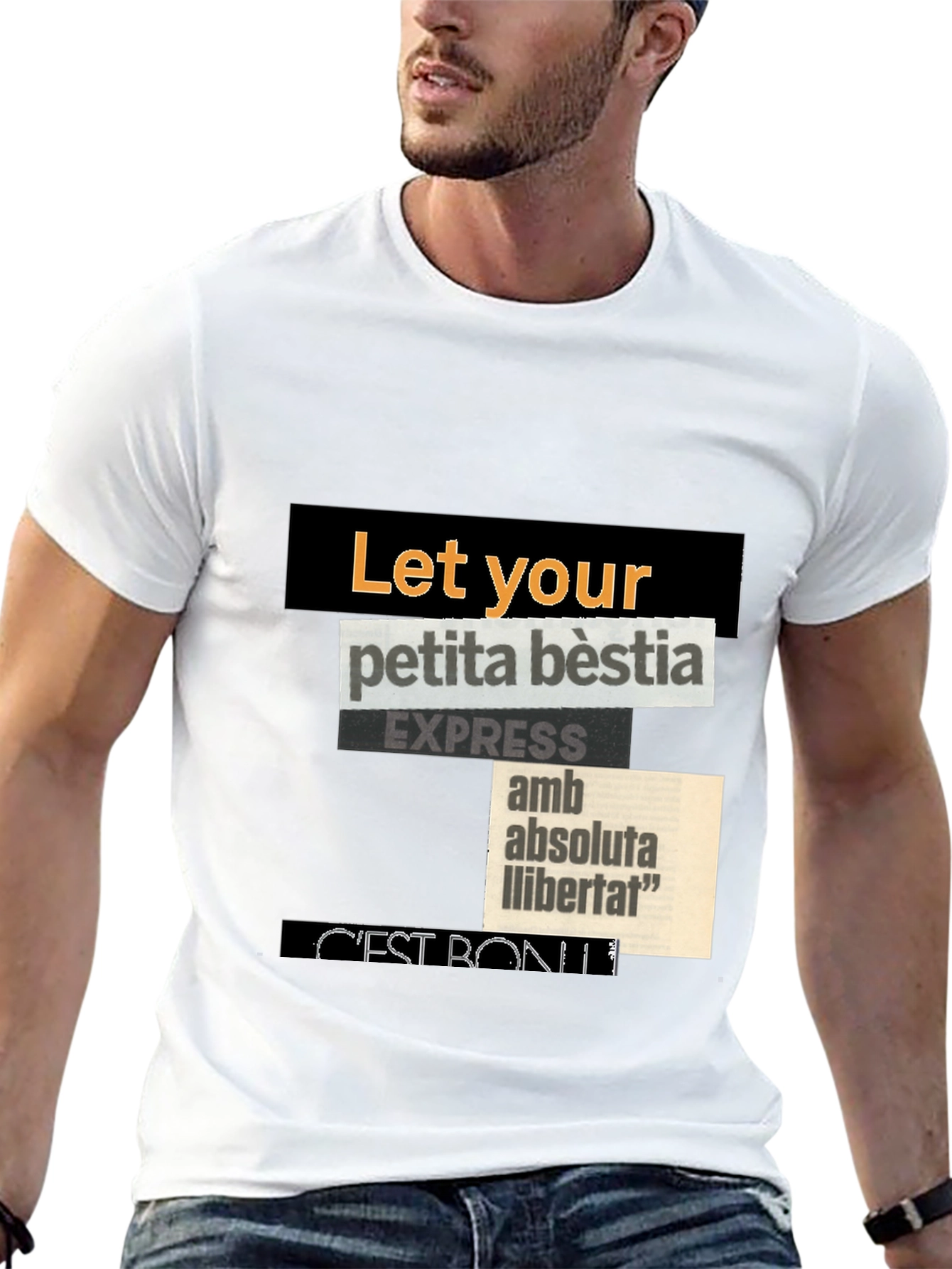 Abstract Collage Graphic T-Shirt