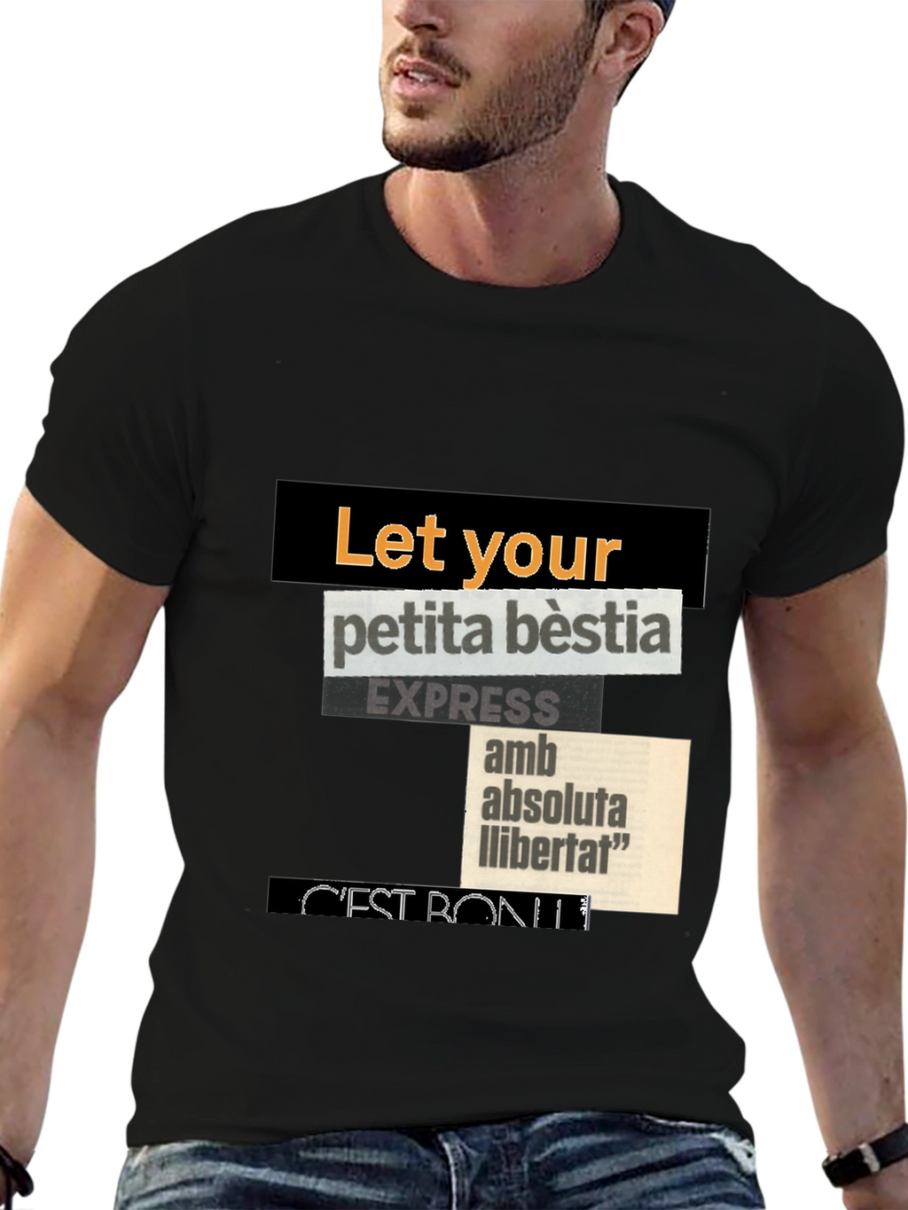 Abstract Collage Graphic T-Shirt