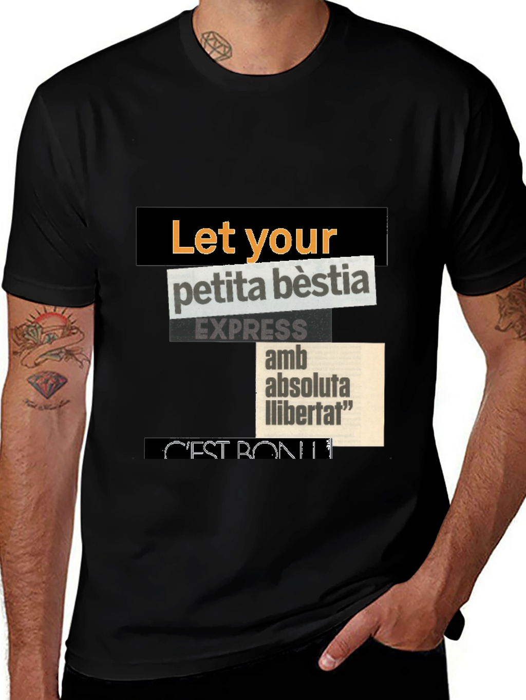 Abstract Collage Graphic T-Shirt